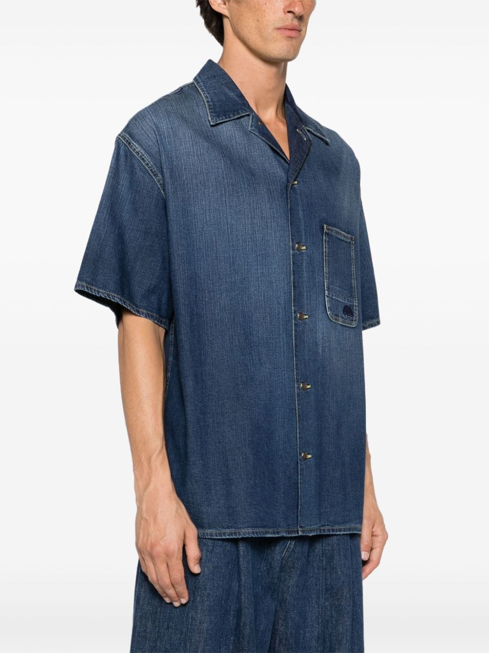 Alexander Mcqueen Short-Sleeve Denim Shirt