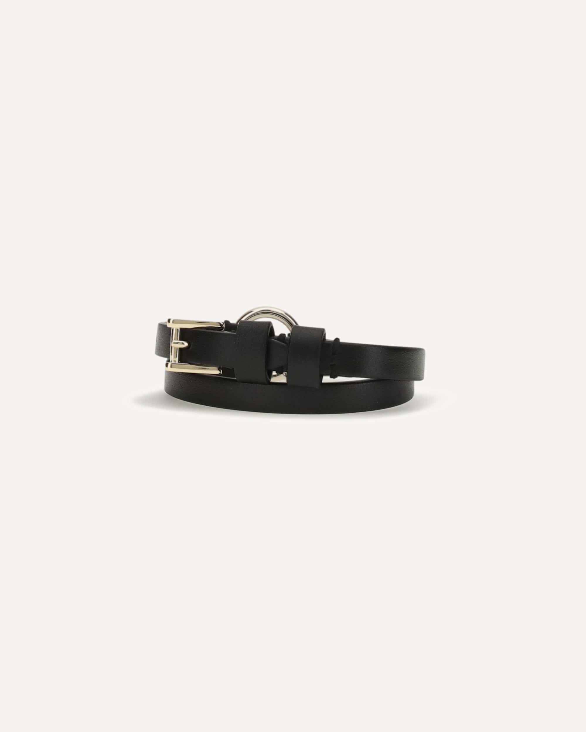 Alexander McQueen レザー ラップ ブレスレット ブラック Alexander