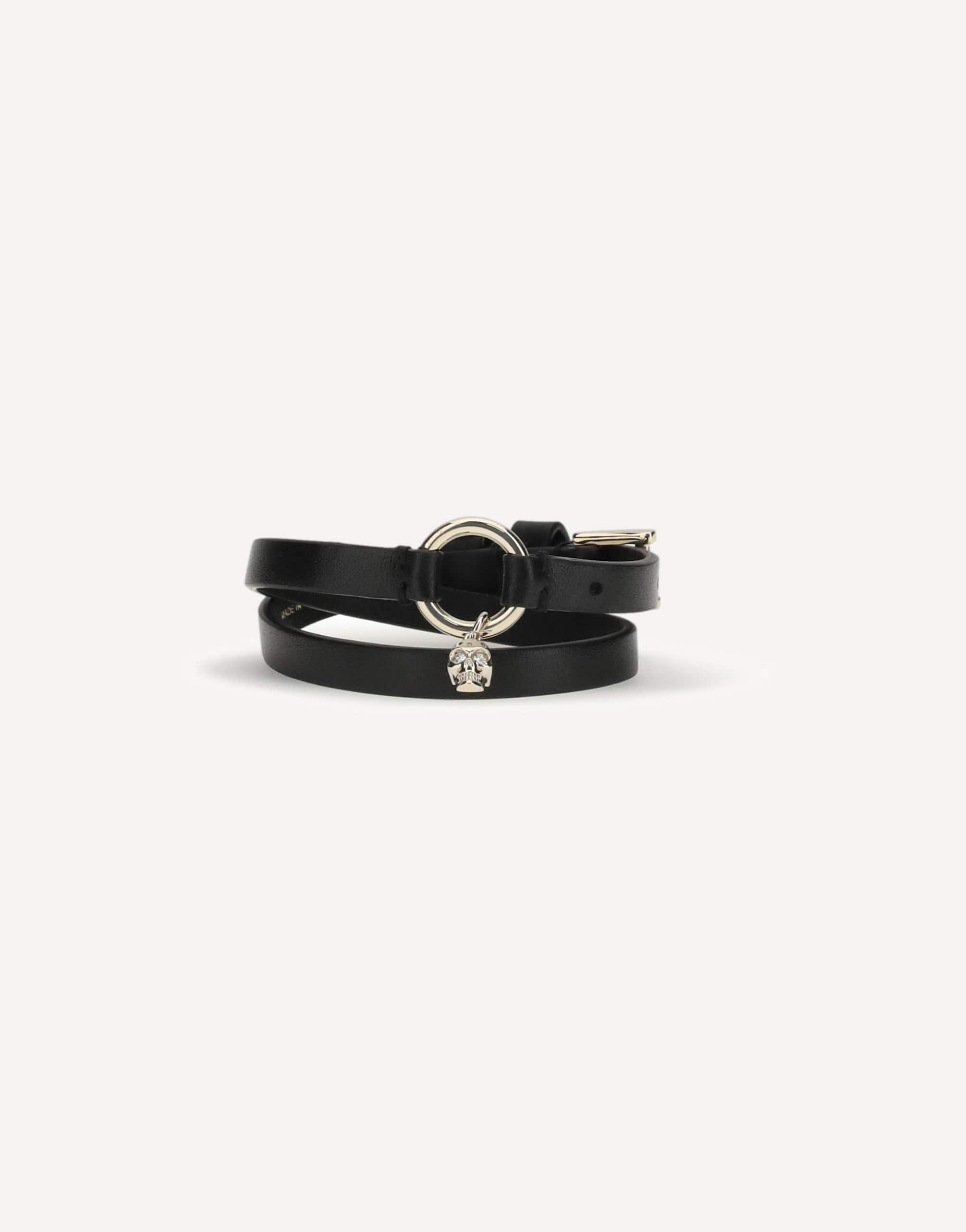 Alexander McQueen Skull Ring Double-Wrap Bracelet
