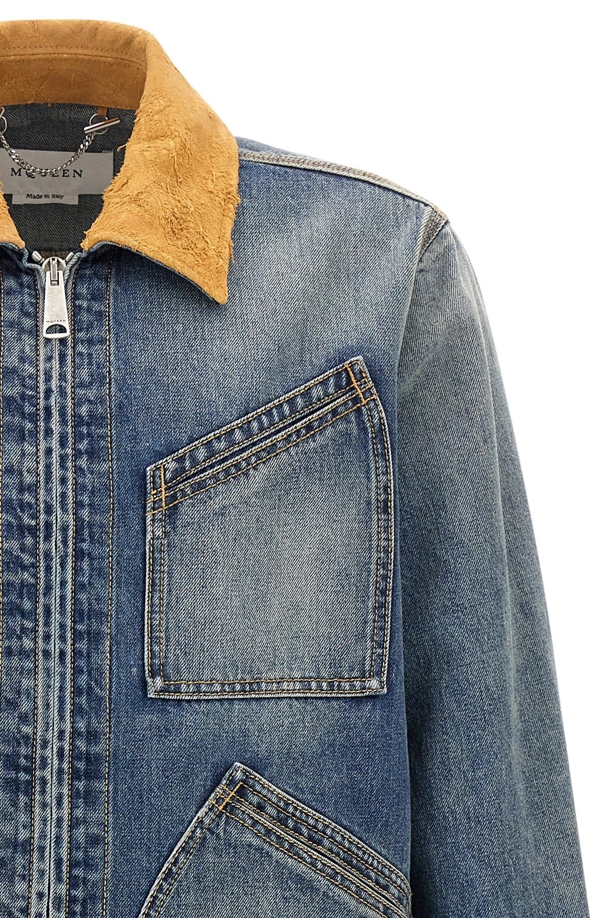 Alexander McQueen Alexander McQueen Suede Denim Jacket