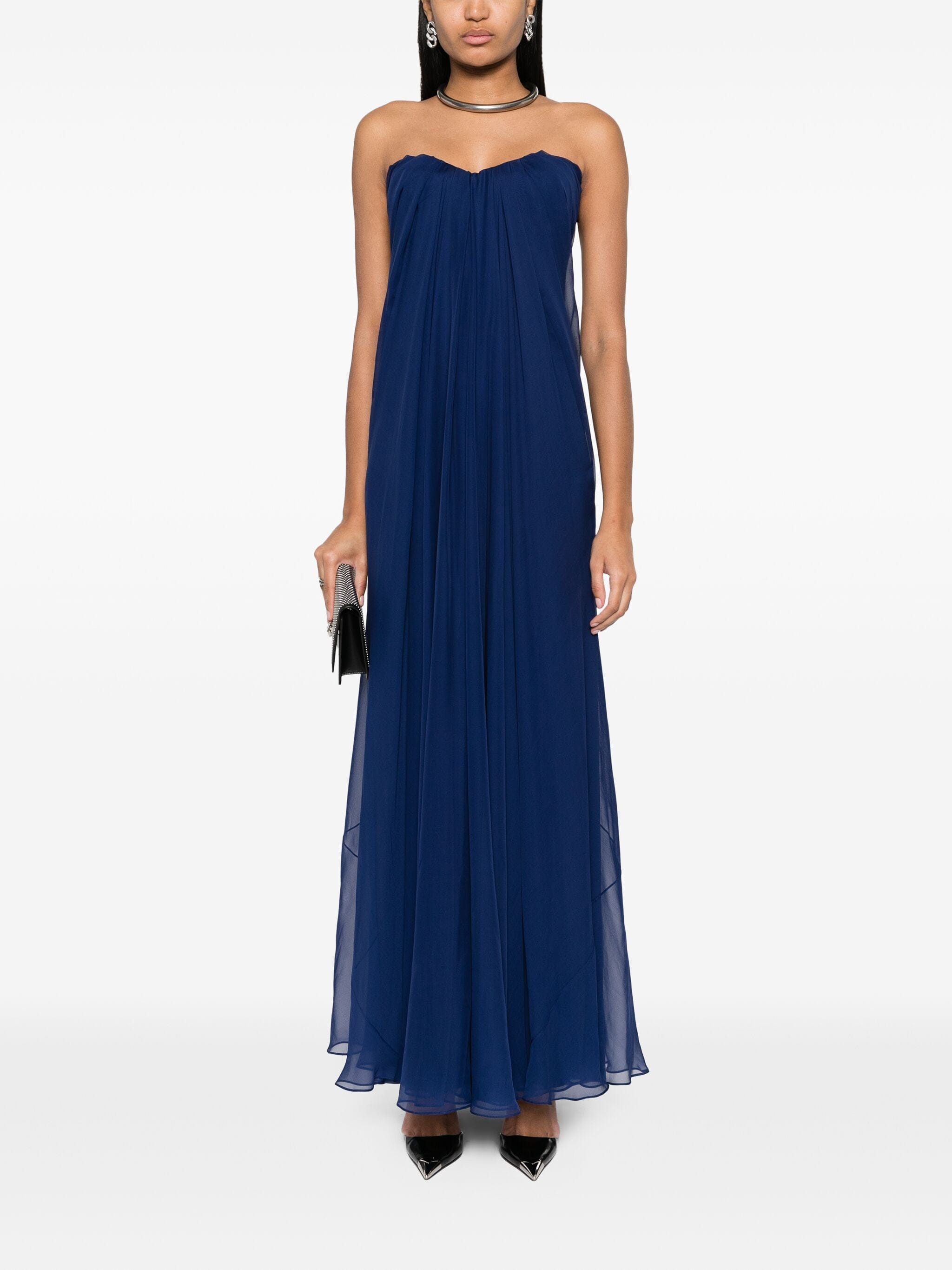 Alexander Mcqueen Sweetheart-Neck Silk Gown