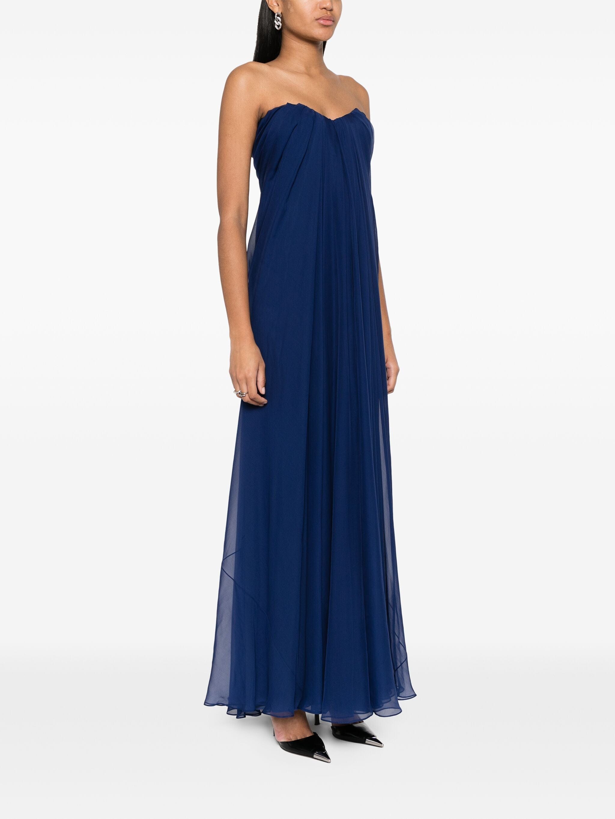 Alexander Mcqueen Sweetheart-Neck Silk Gown