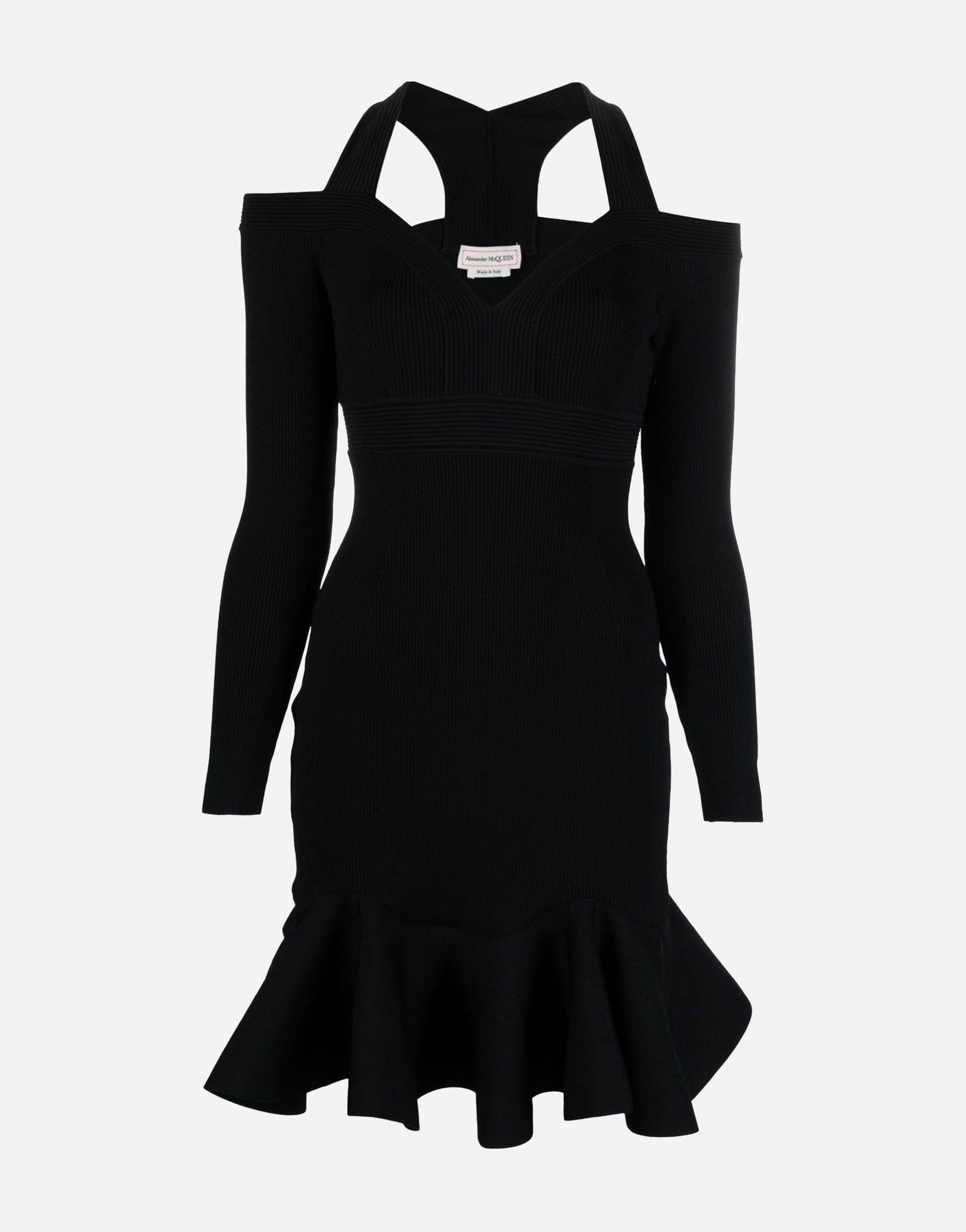 Alexander Mcqueen V-Neck Knitted Mini Dress