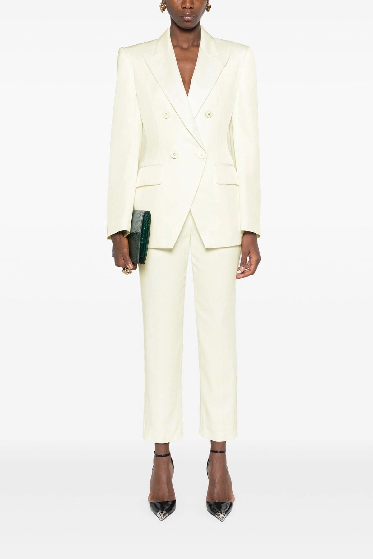 Alexander McQueen White Straight Fit Crepe Pants - alternate view