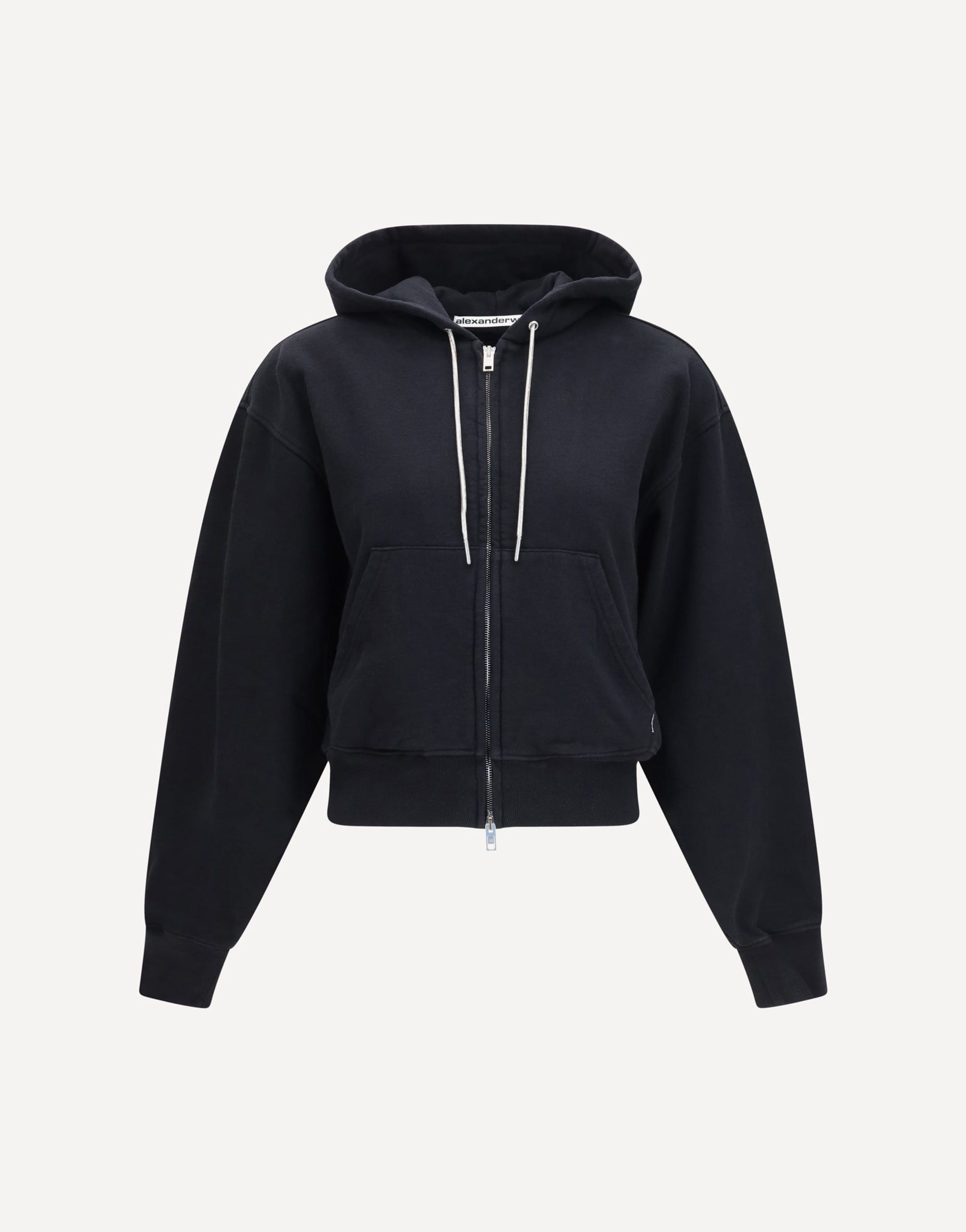 Alexander Wang Crystal Drawcord Zip-Up Hoodie