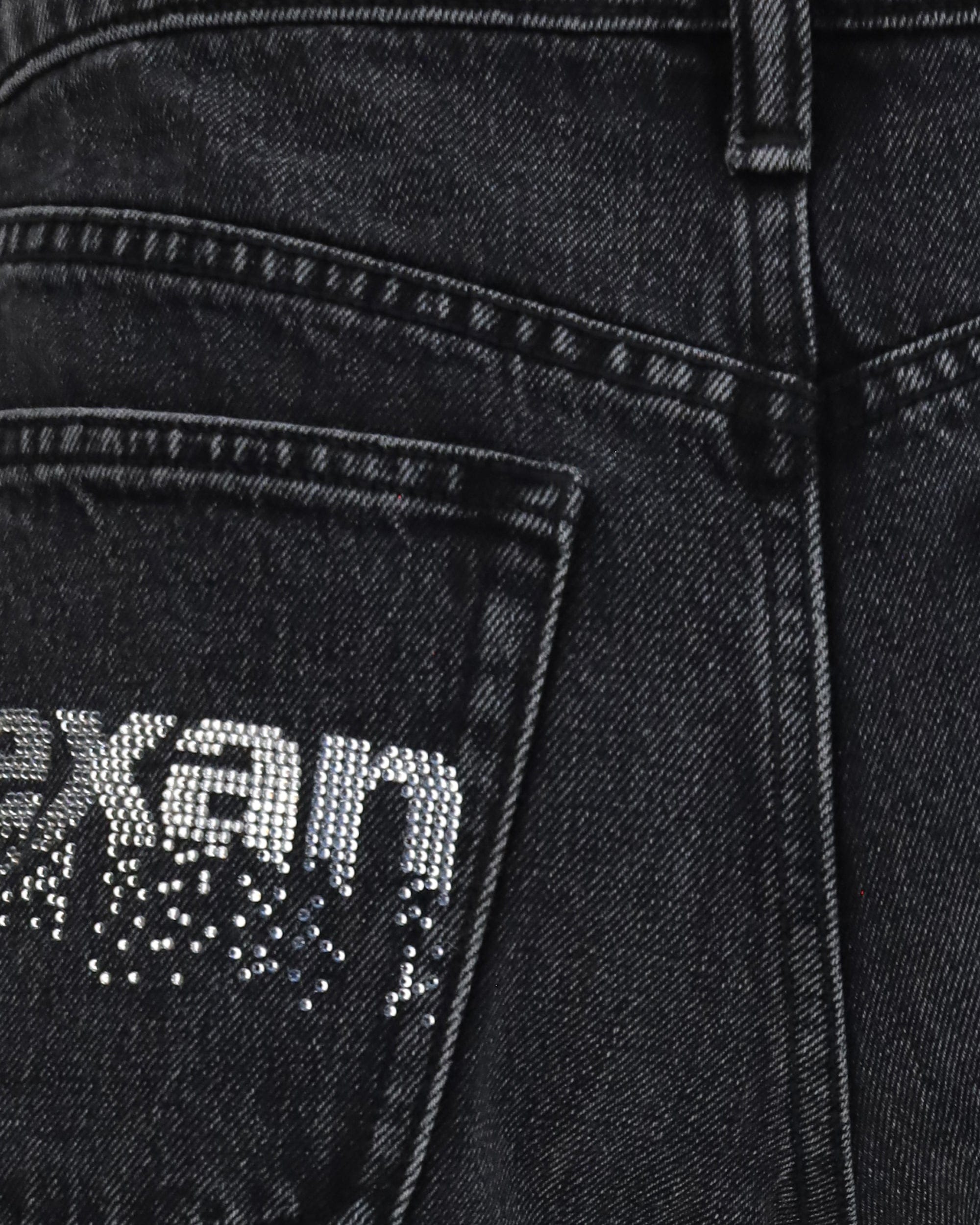Alexander Wang Alexander Wang Crystal Logo Denim Shorts