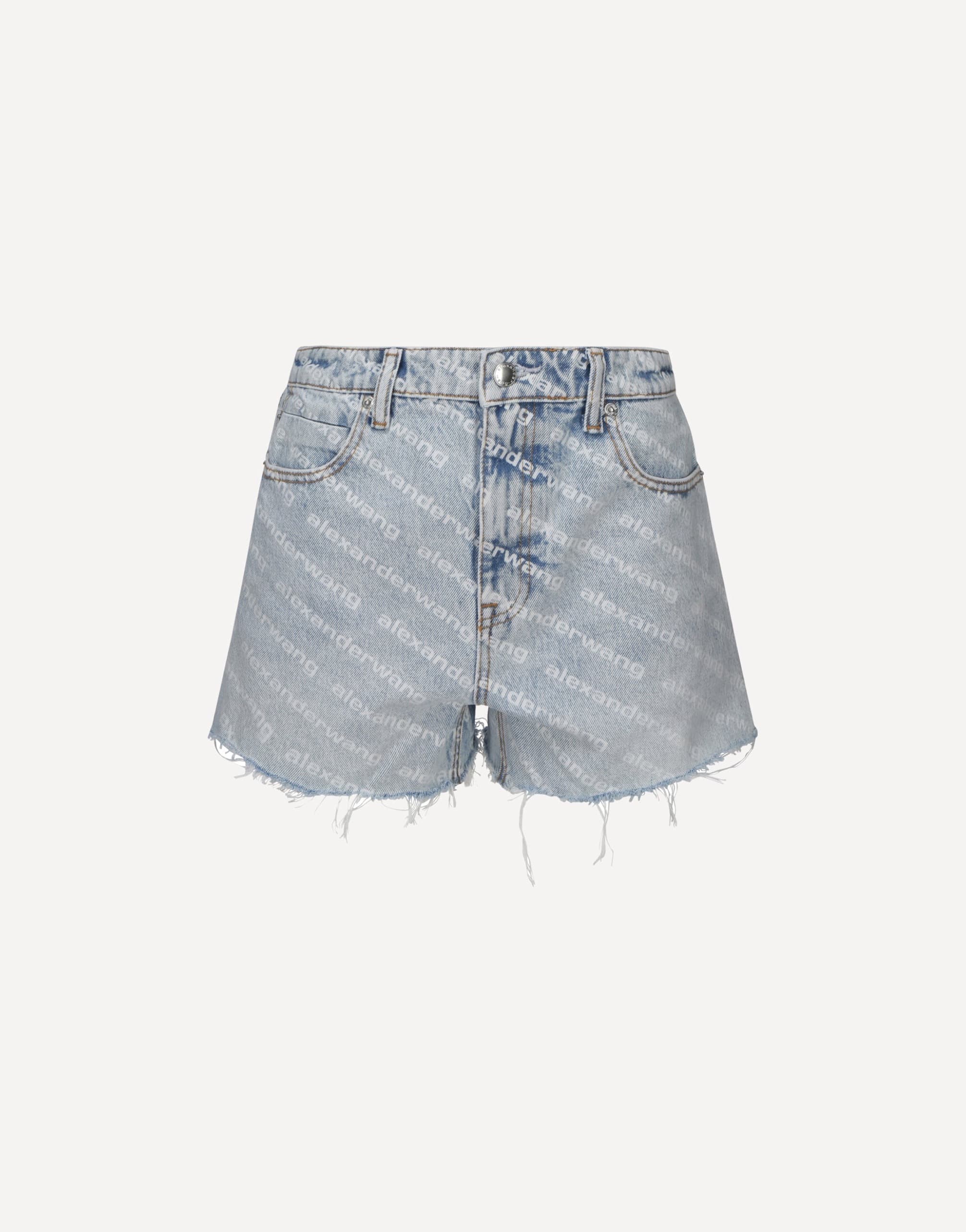 Alexander Wang Denim Shorts With Zipper Button Fly