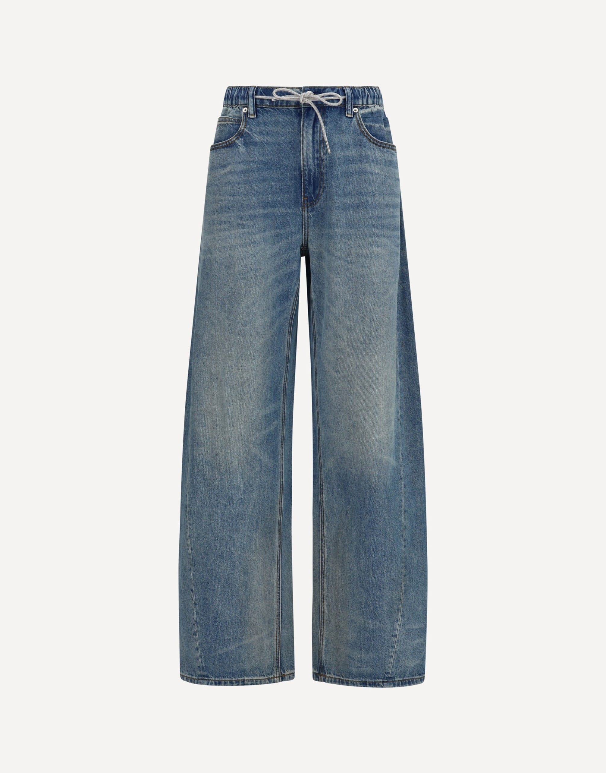 Alexander Wang Wide-Leg Denim Jeans With Drawstring