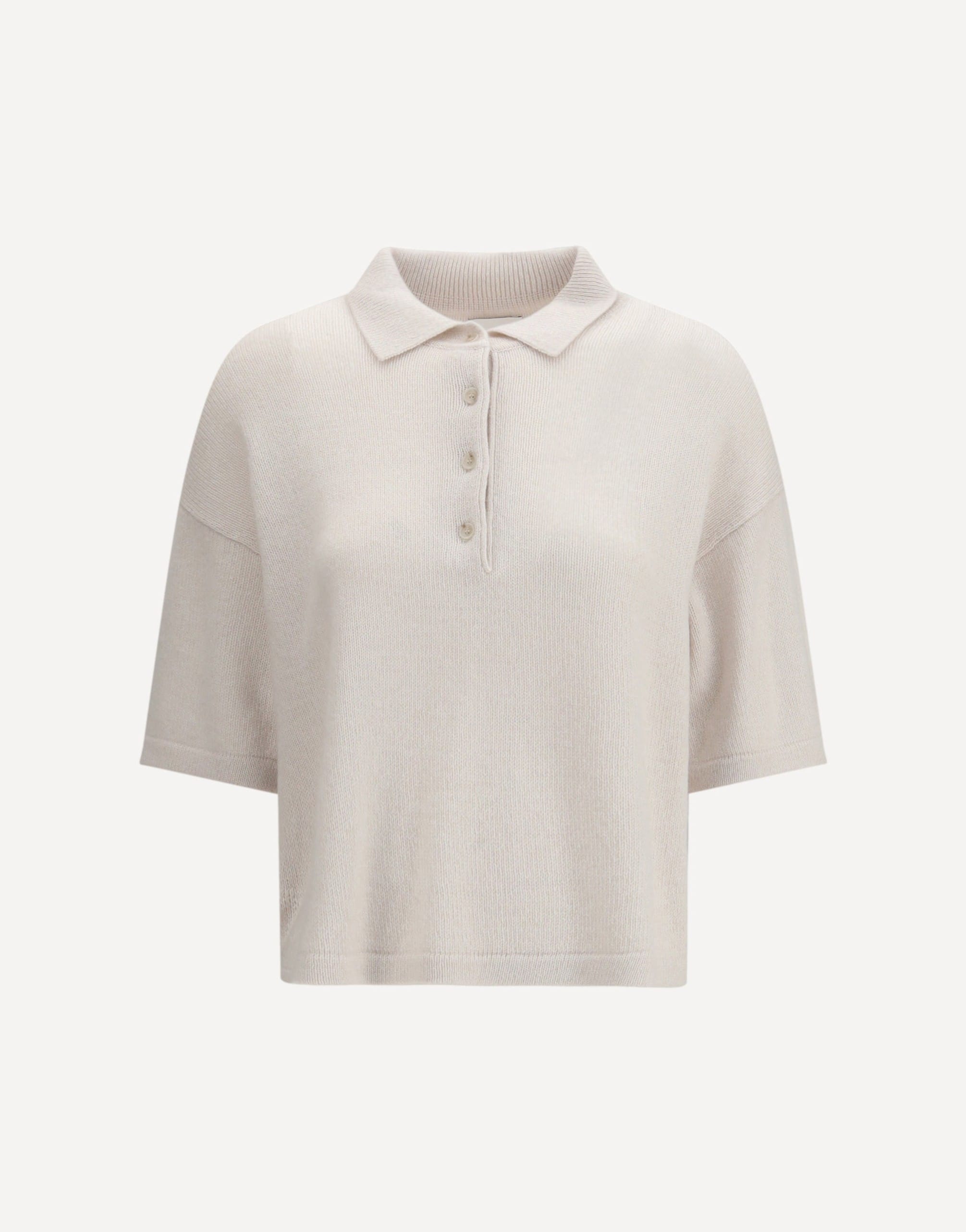 Allude Short-Sleeve Polo Neck Sweater