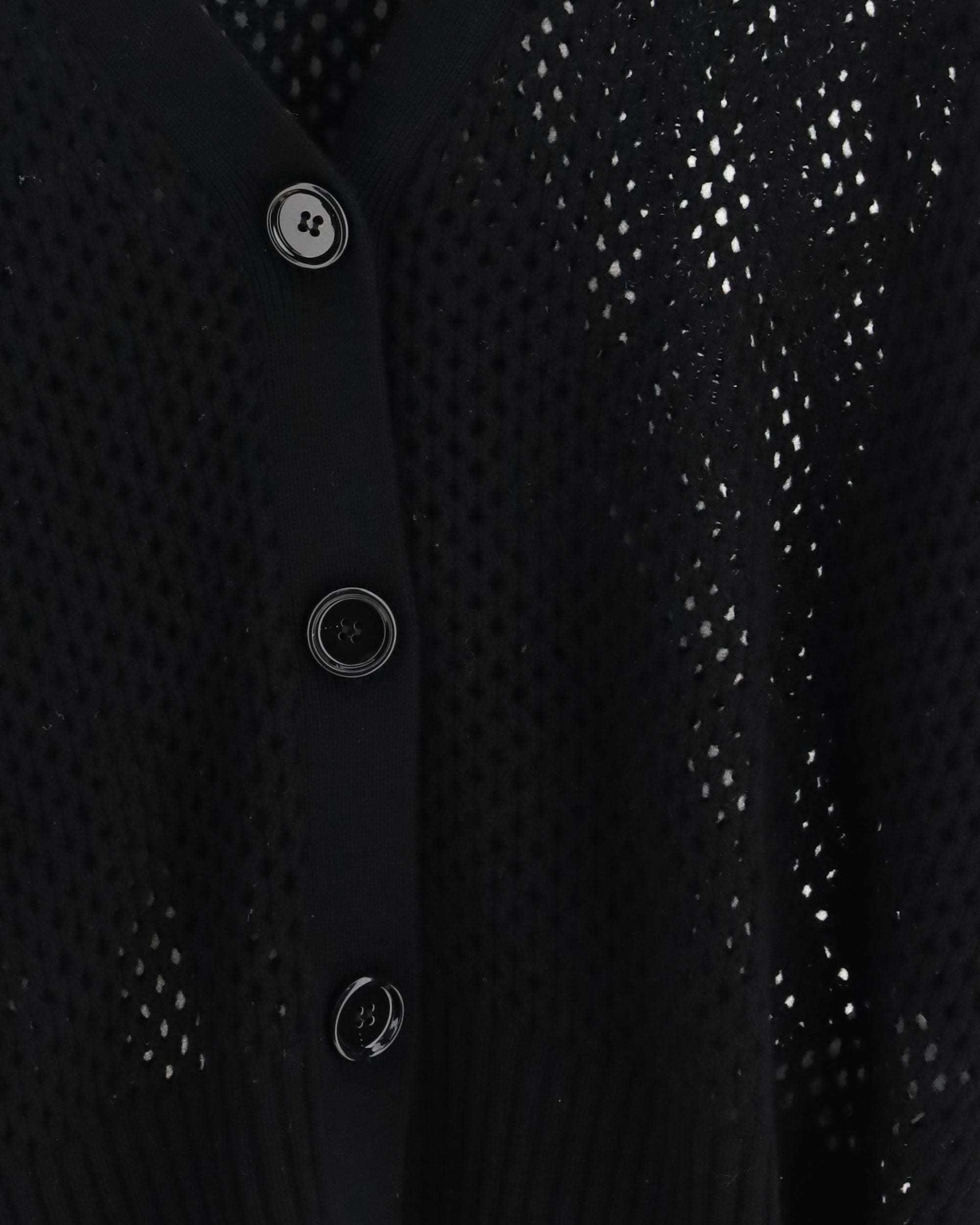 Allude V-Neck Buttoned Openwork Cardigan