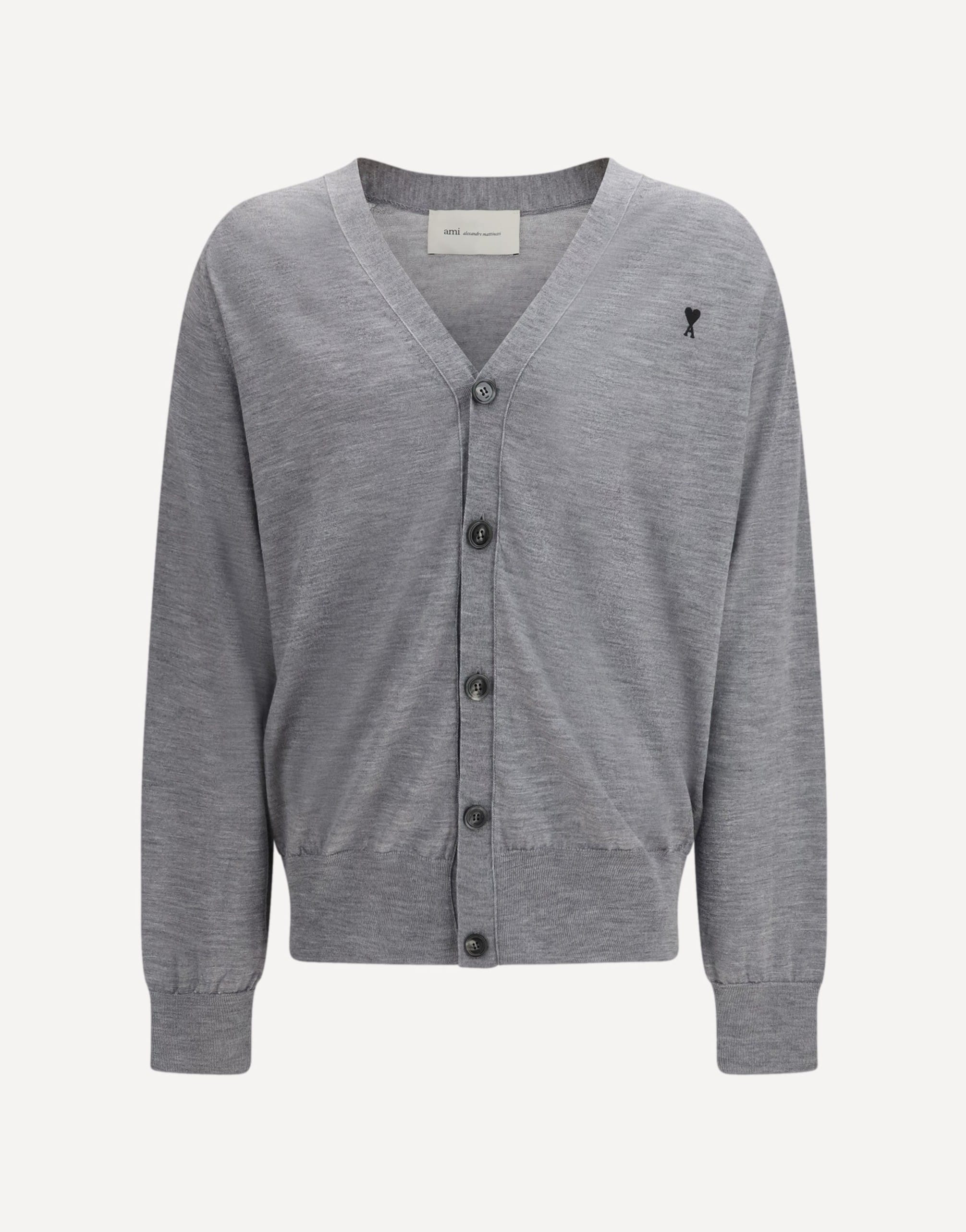 AMI Paris Ami de Coeur カーディガン AMI PARIS Ami de Coeur Patch Merino Wool Cardigan | Nordstrom