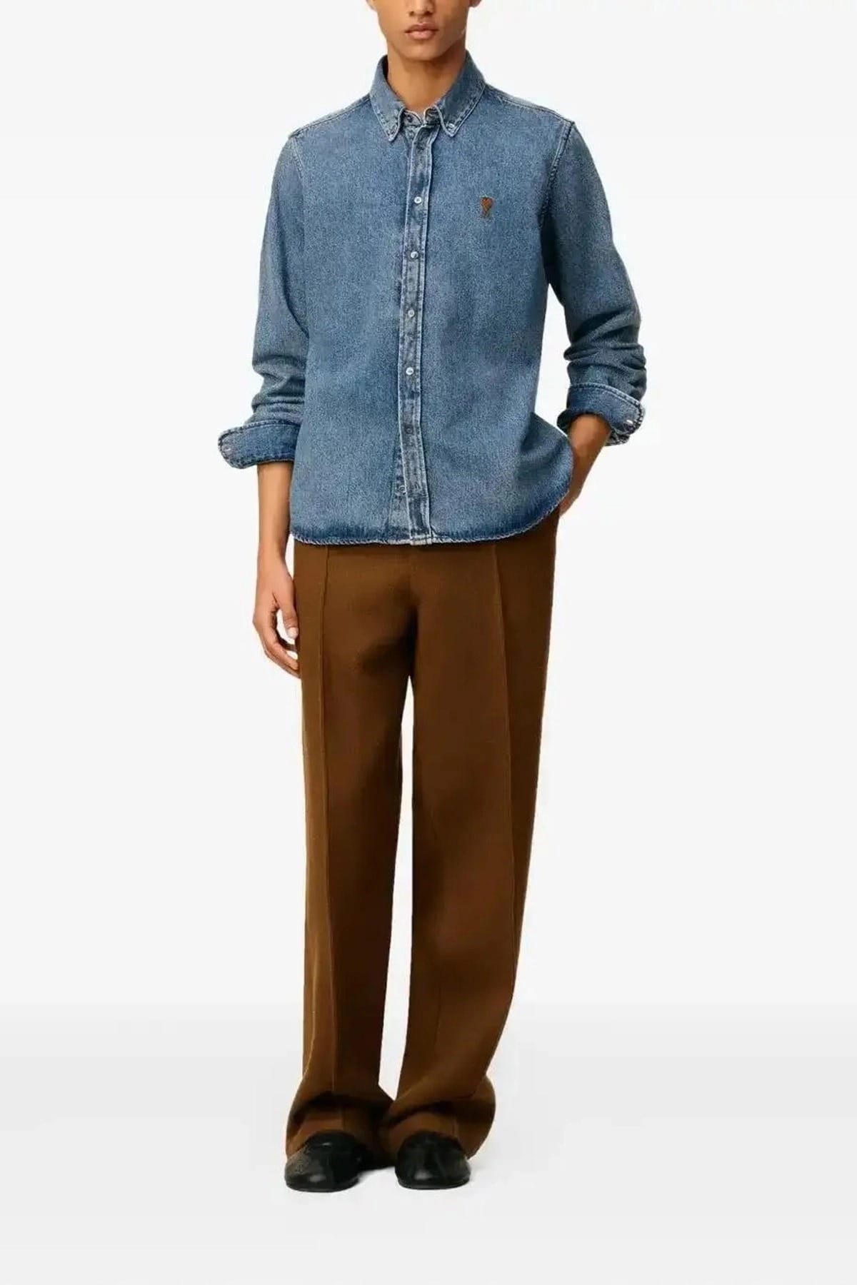 Ami Paris Ami De Coeur Denim Shirt - alternate view