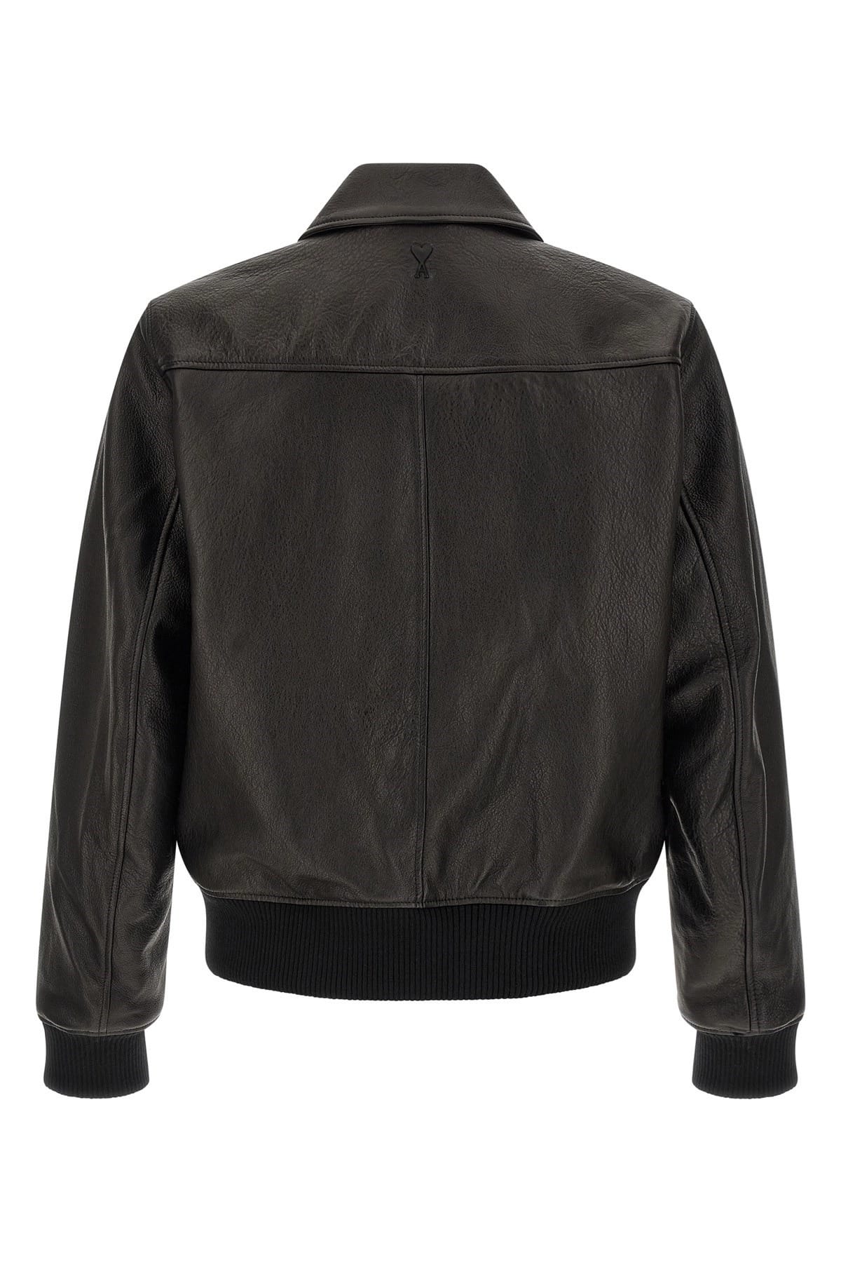 Ami Paris Ami De Coeur Leather Bomber Jacket - alternate view