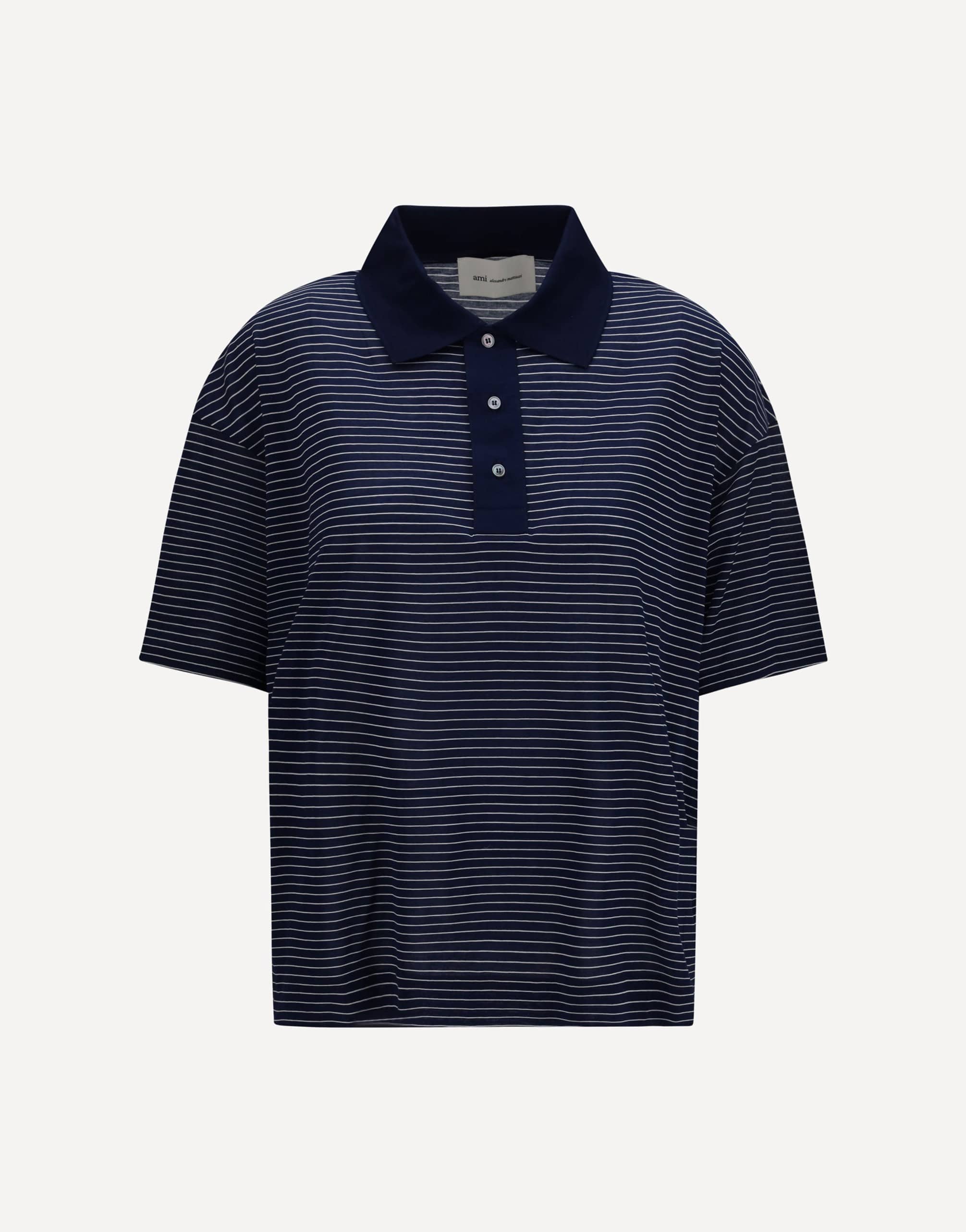 Ami Paris Cotton Striped Ami De Coeur Polo