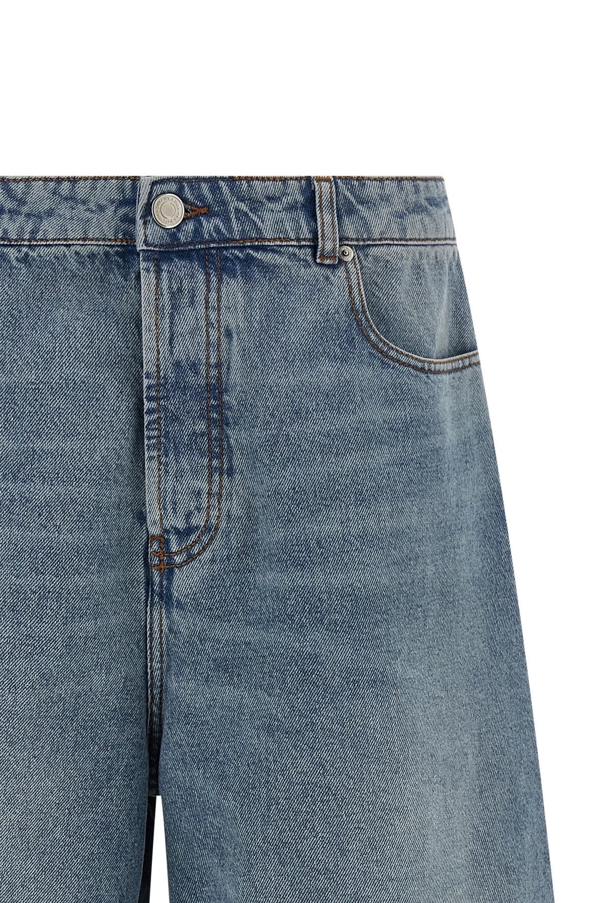 Ami Paris Ami Paris Stone-Washed Denim Bermuda Shorts