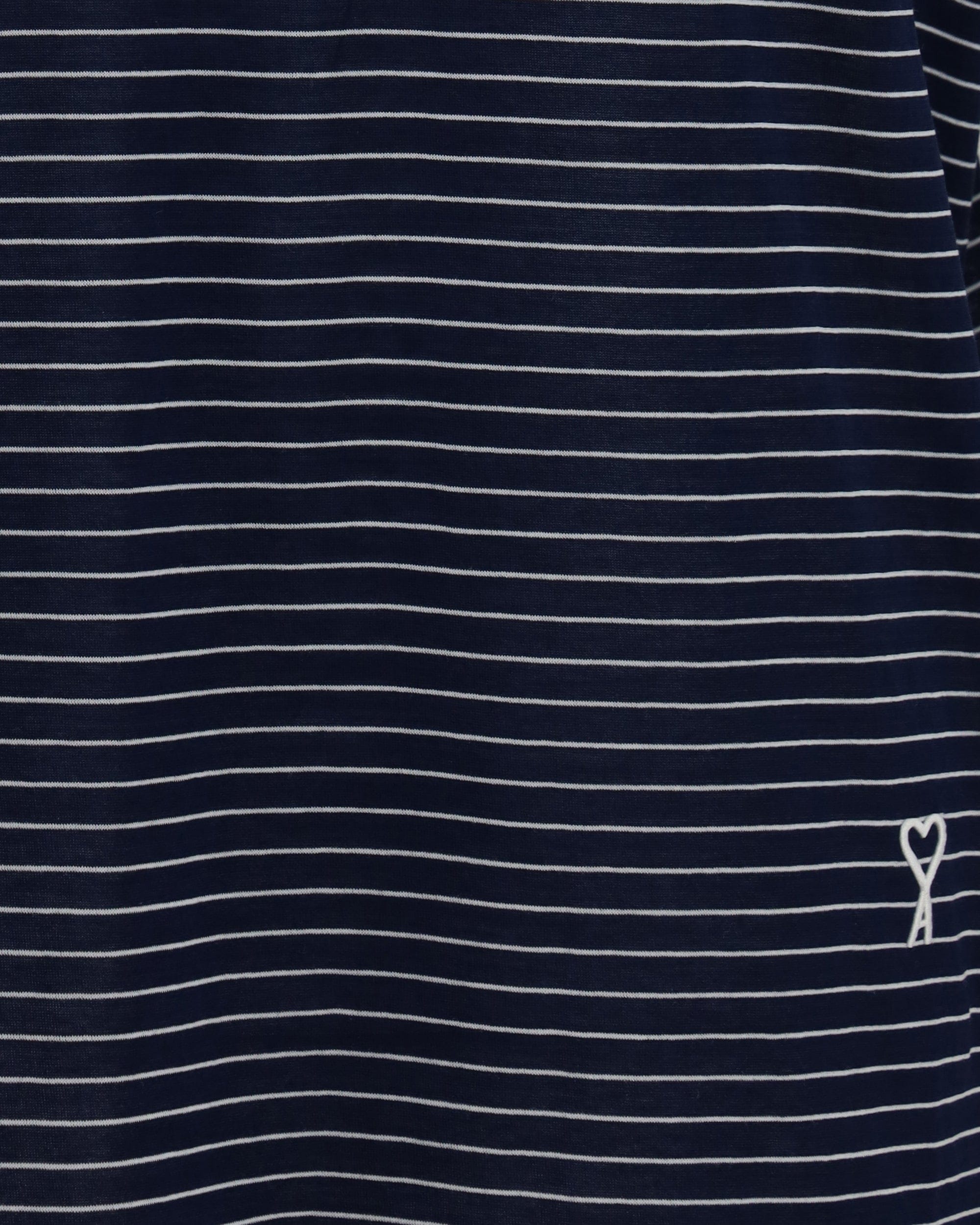 Ami Paris Striped Cotton Crew Neck T-Shirt