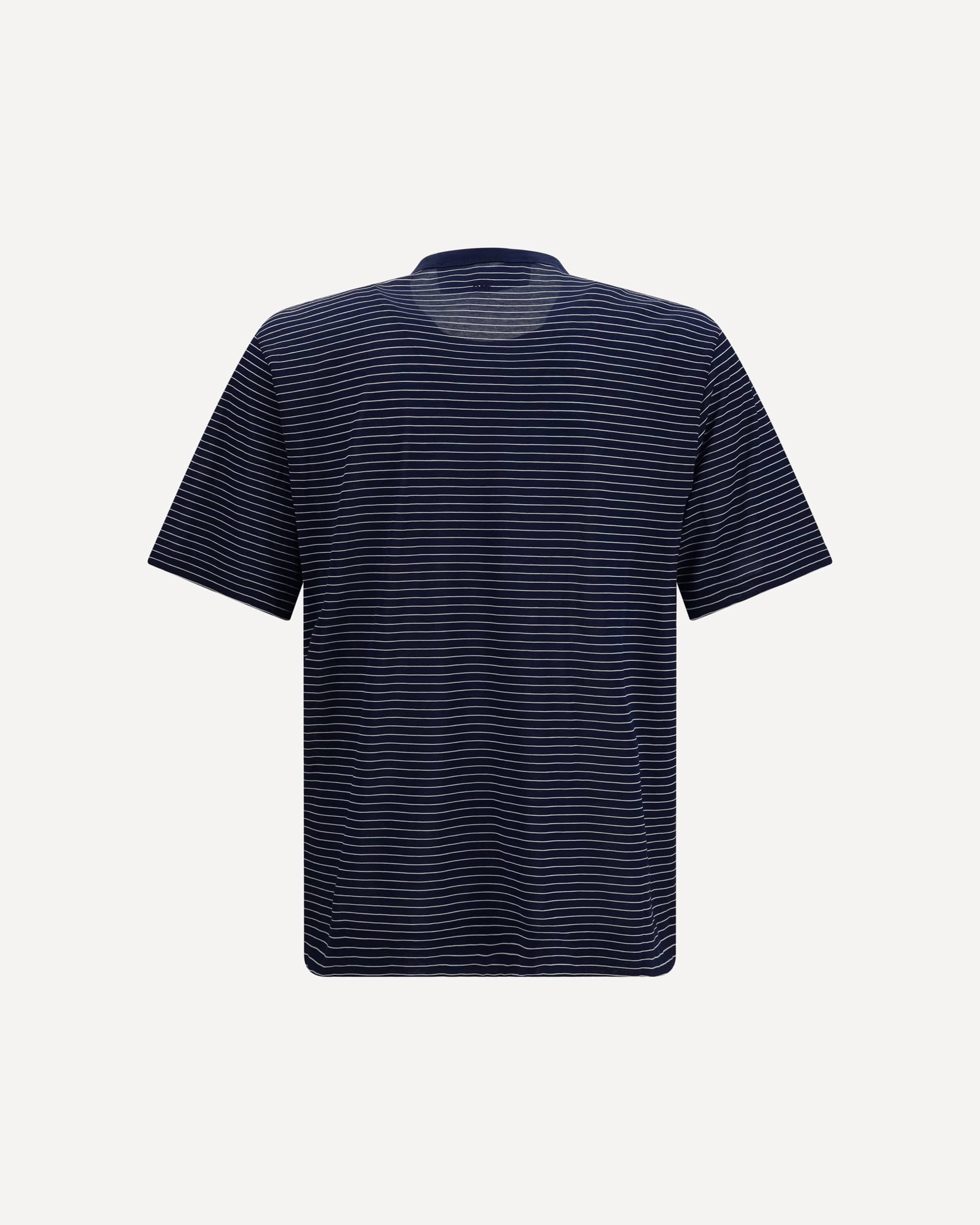 Ami Paris Striped Cotton Crew Neck T-Shirt - alternate view
