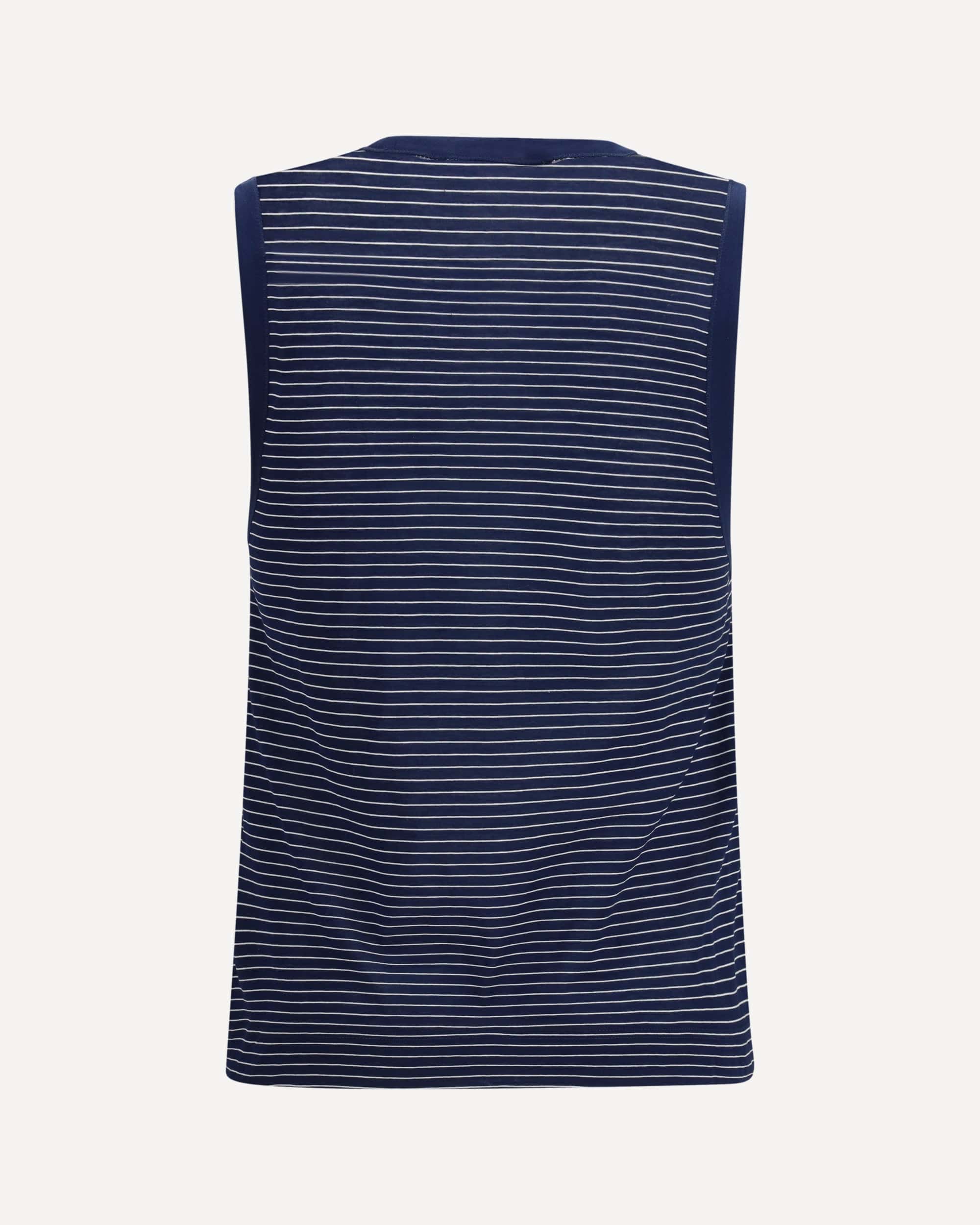 Striped Cotton Crew Neck Tank Top - alternate view