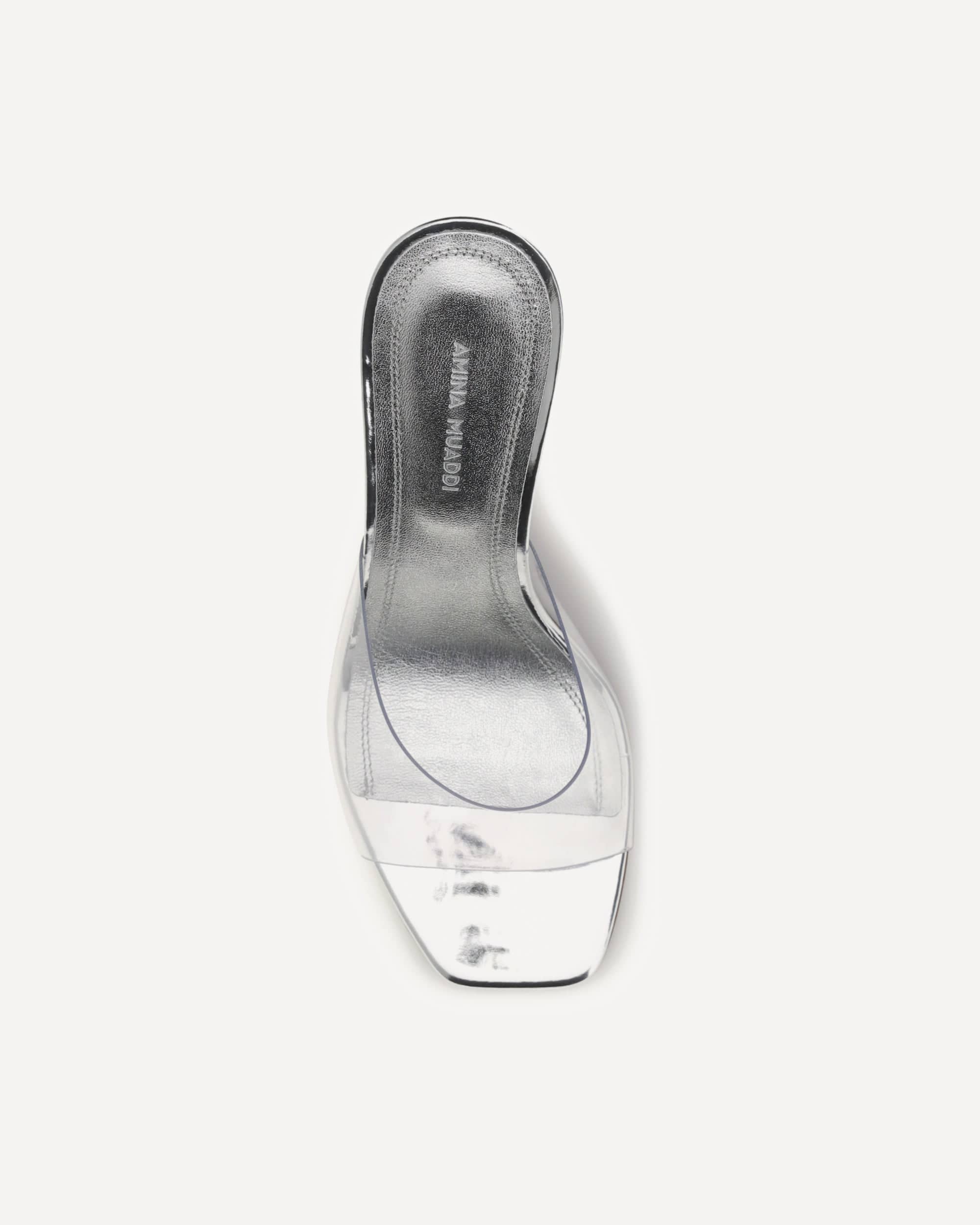 Amina Muaddi Lupita Glass Sandals