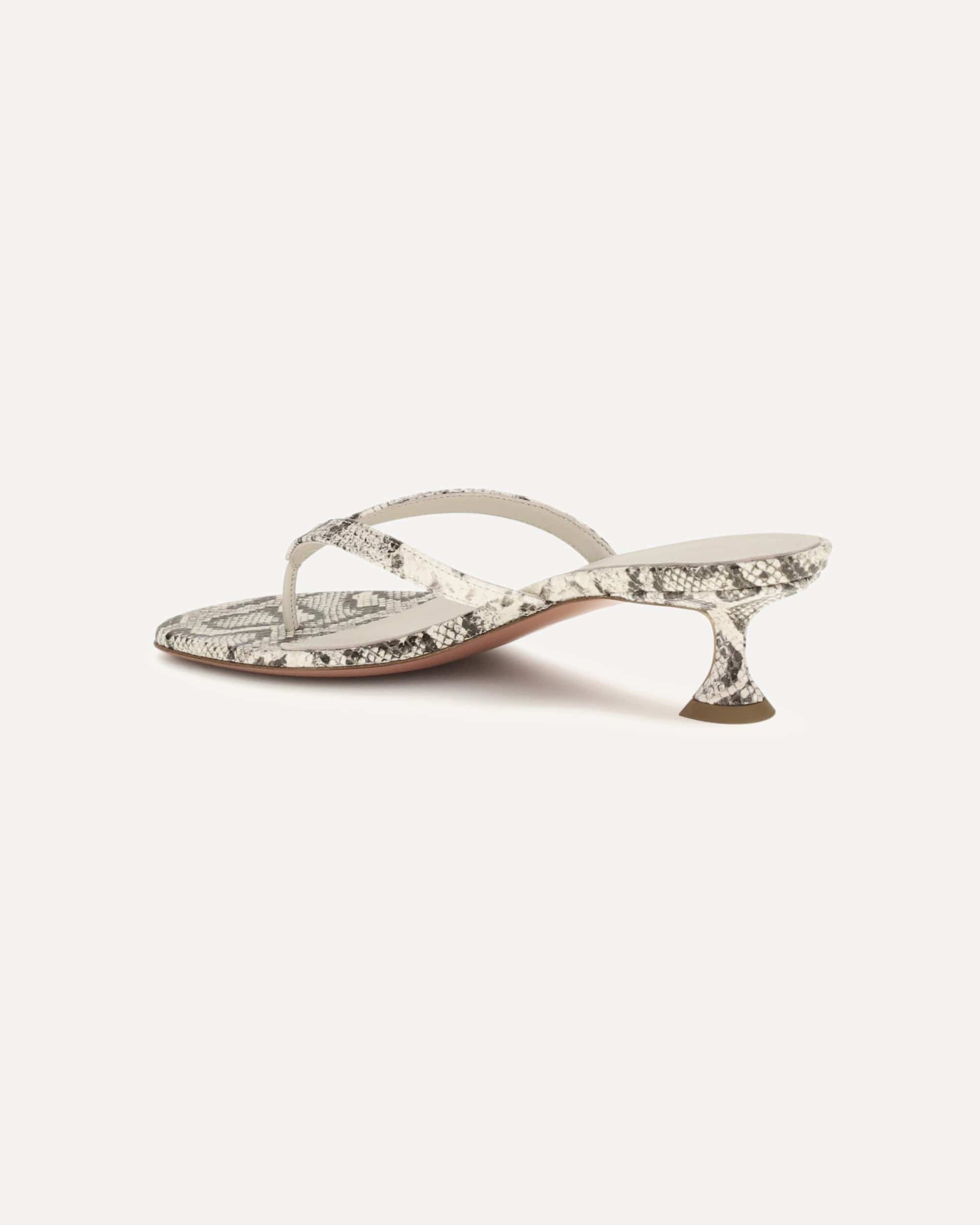 Amina Muaddi Amina Muaddi Snake-Print Juliette Thong Sandals