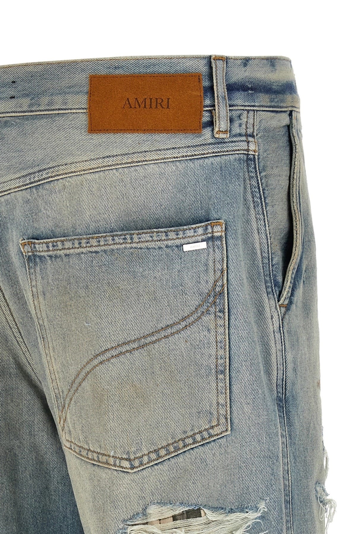 Amiri Amiri Checkered Repair Bootcut Jeans