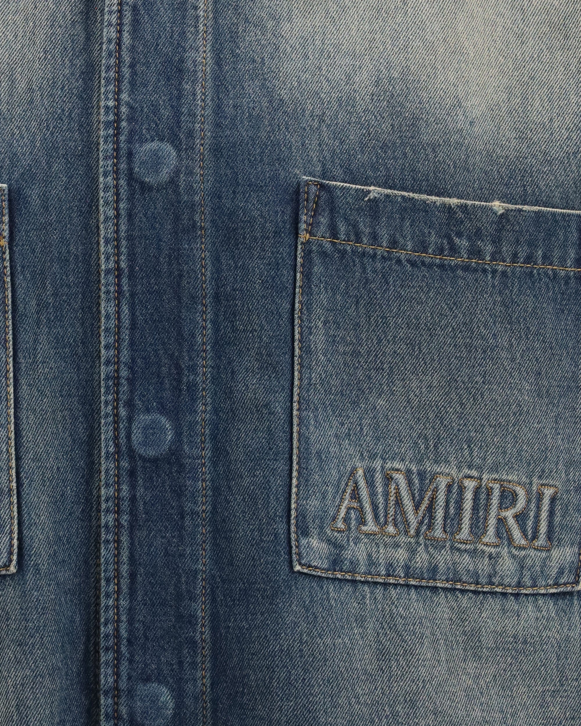 Amiri Embroidered Logo Denim Shirt | Sendegaro FR