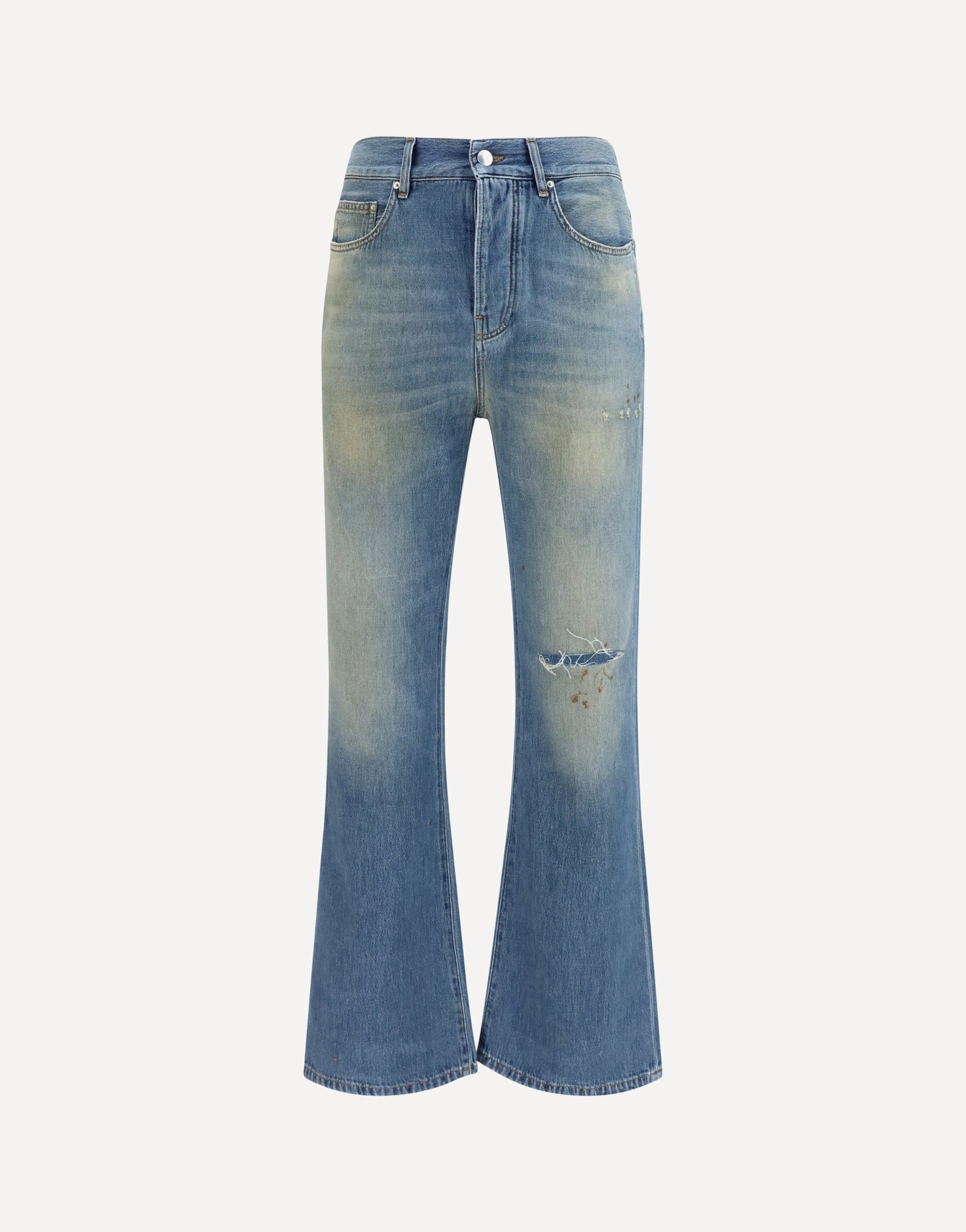 Amiri Amiri Slash Flared Distressed Jeans