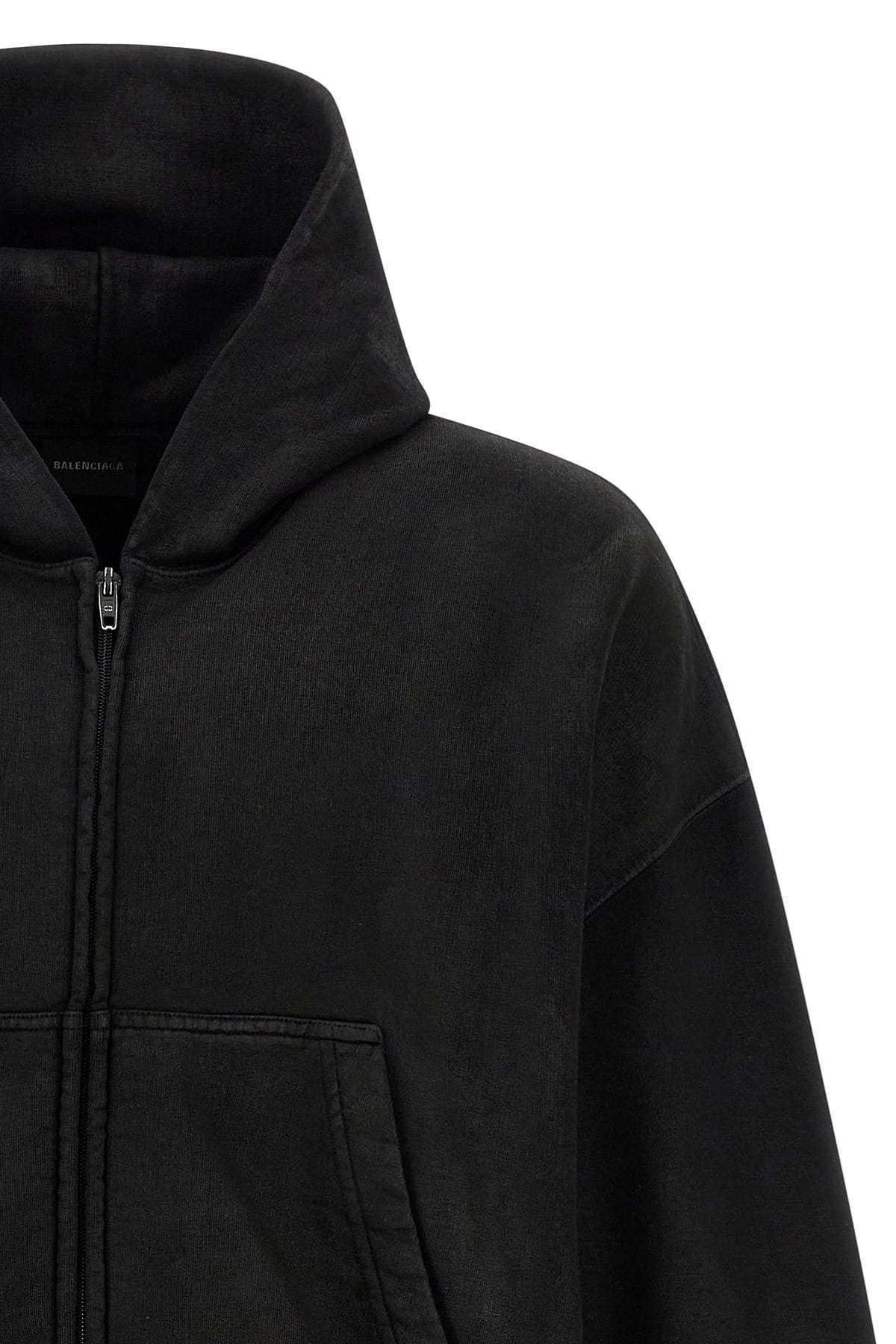 Balenciaga Balenciaga Black Cropped Zip Hoodie