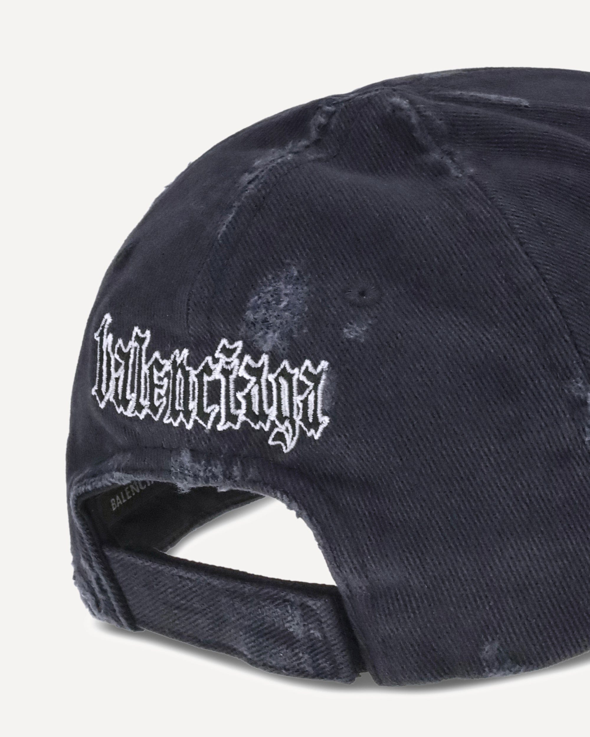 Balenciaga ブラックレター スクリプト ベースボールハット | Sendegaro JP