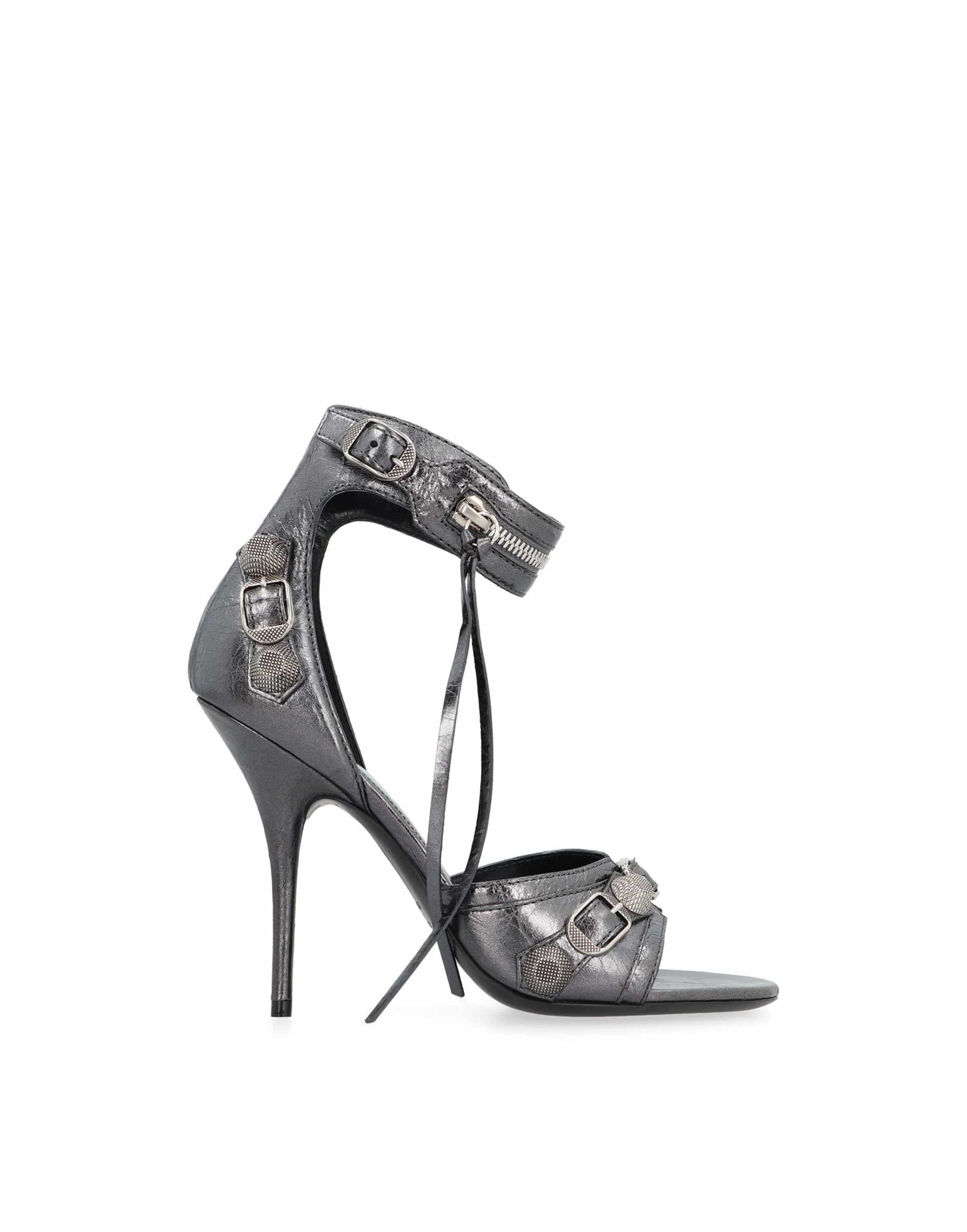 Balenciaga Cagole Leather Sandals With Studs