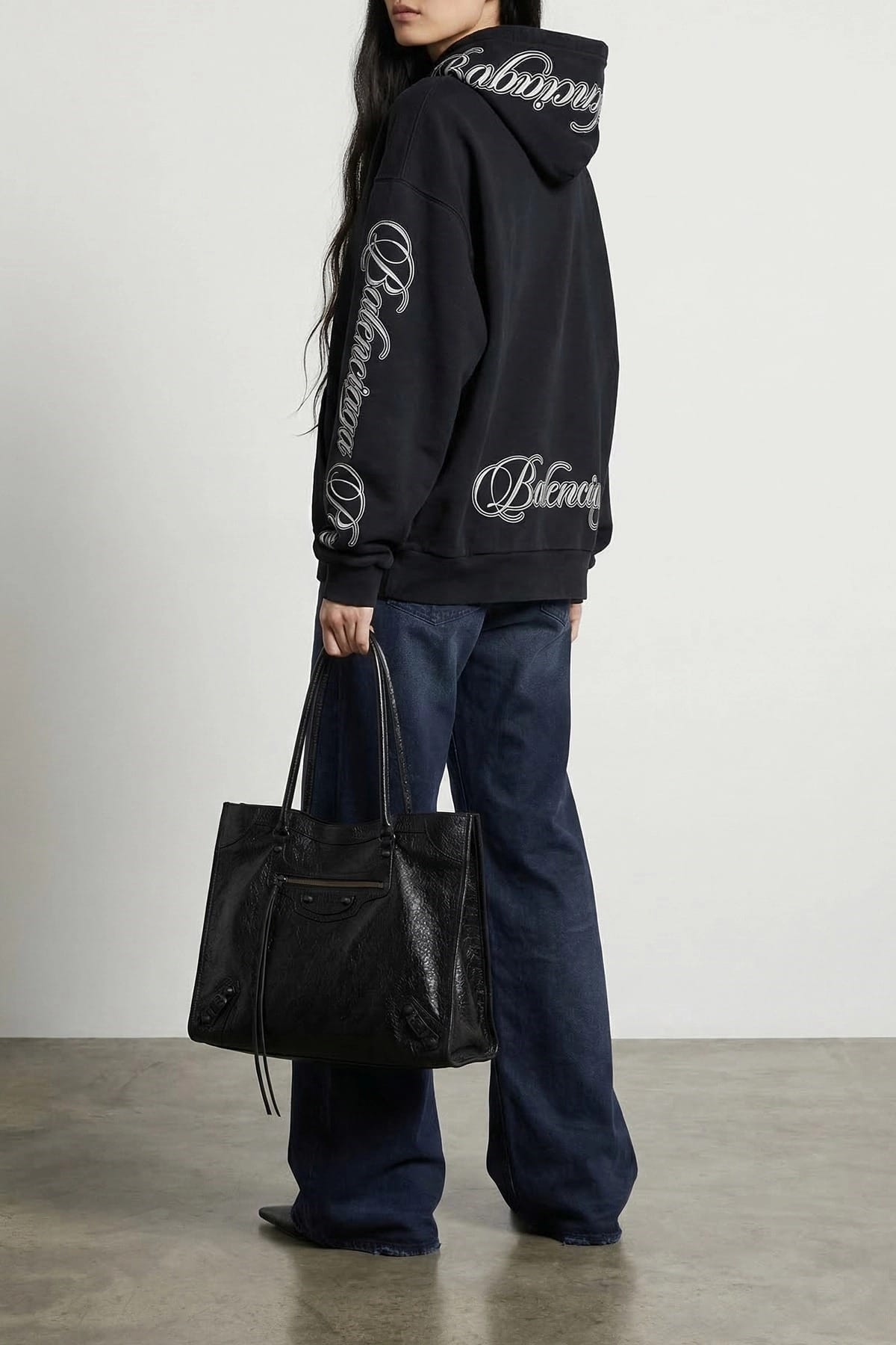 Balenciaga Balenciaga Cursive Embroidered Hoodie