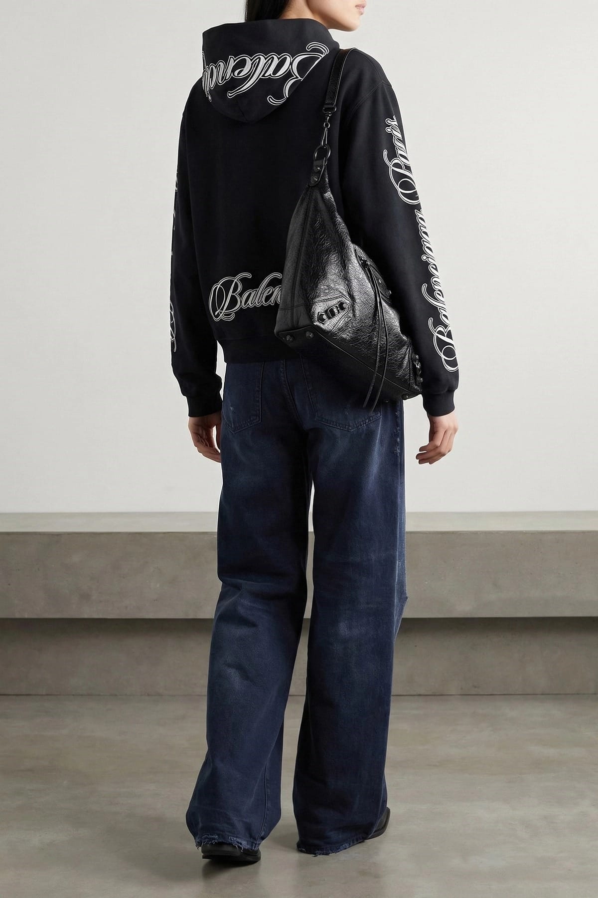 Balenciaga Cursive Embroidered Hoodie - alternate view