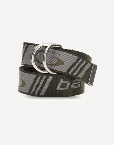 【美品】BALENCIAGA Ｄリング belt ring D 青/緑 ベルト ロゴ 小物