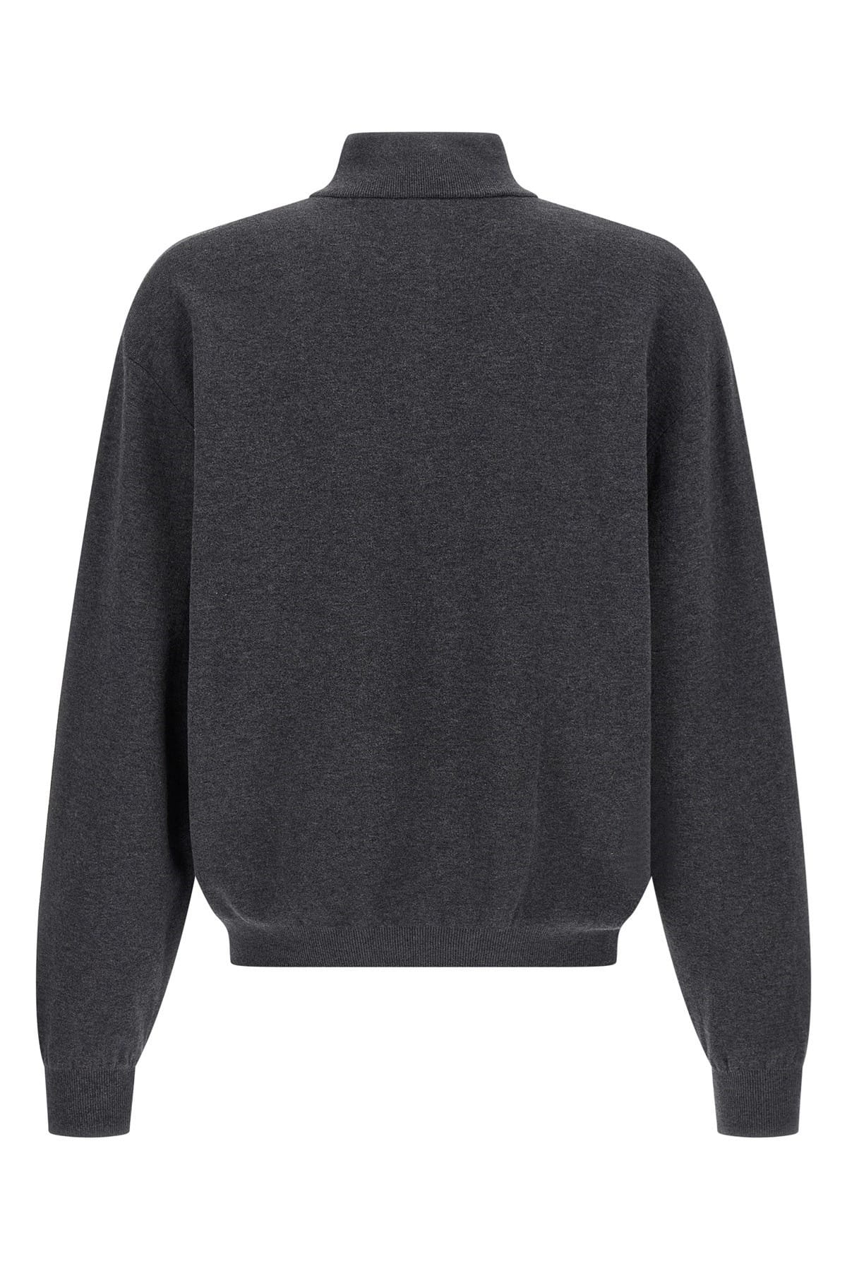 Balenciaga Gray Half-Zip Cotton Sweater - alternate view