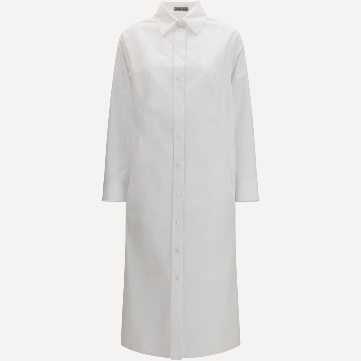 balenciaga oversized shirt dress Balenciaga Maxi Patched Shirt Dress - Black - Women's - 1