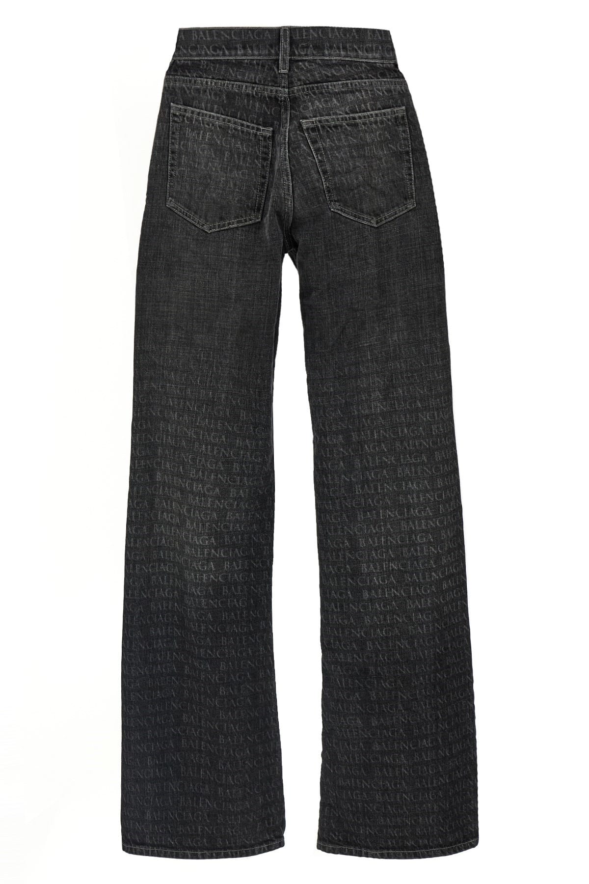 Balenciaga Balenciaga Monogram Print Wide Leg Jeans