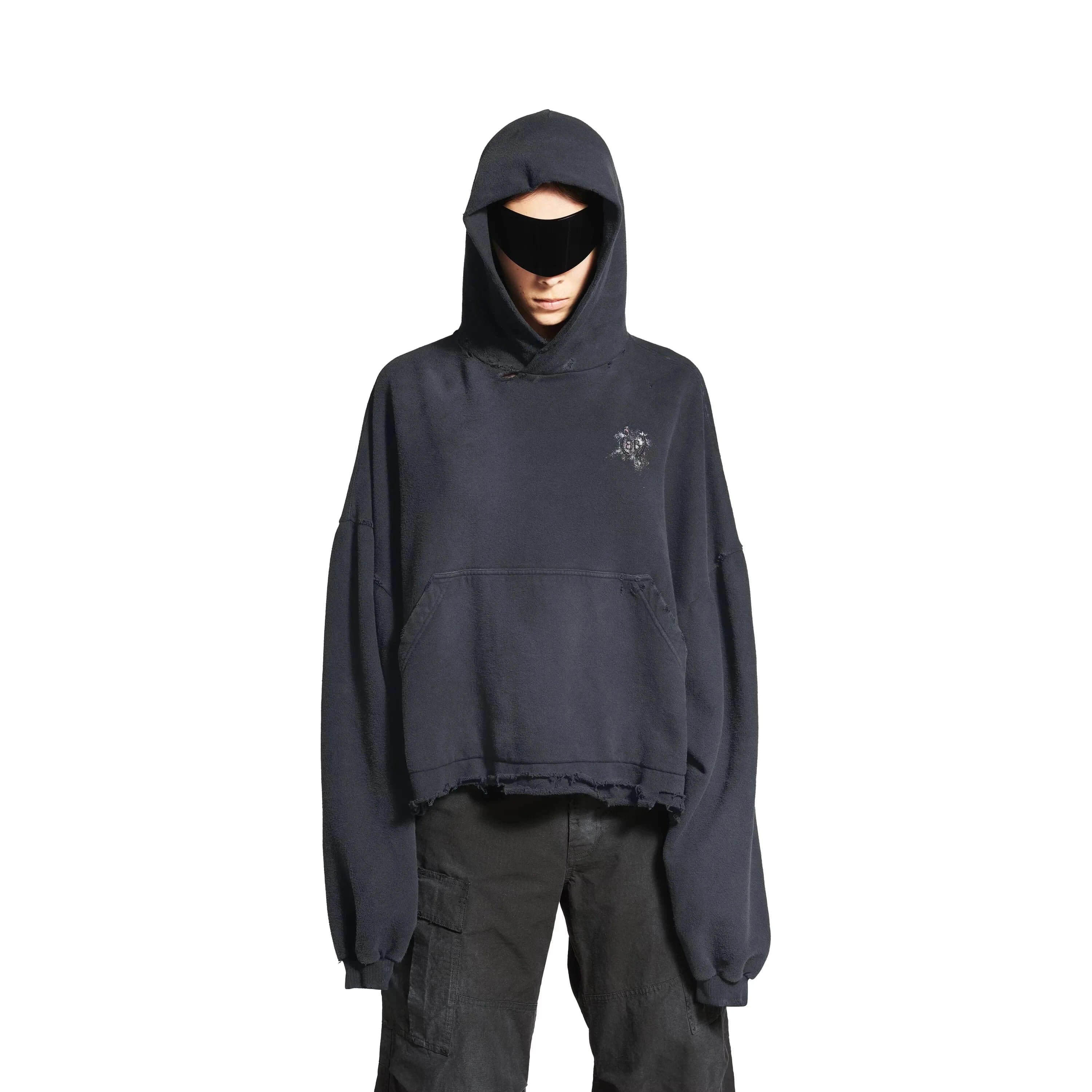 Balenciaga Nail Polish Cropped Hoodie