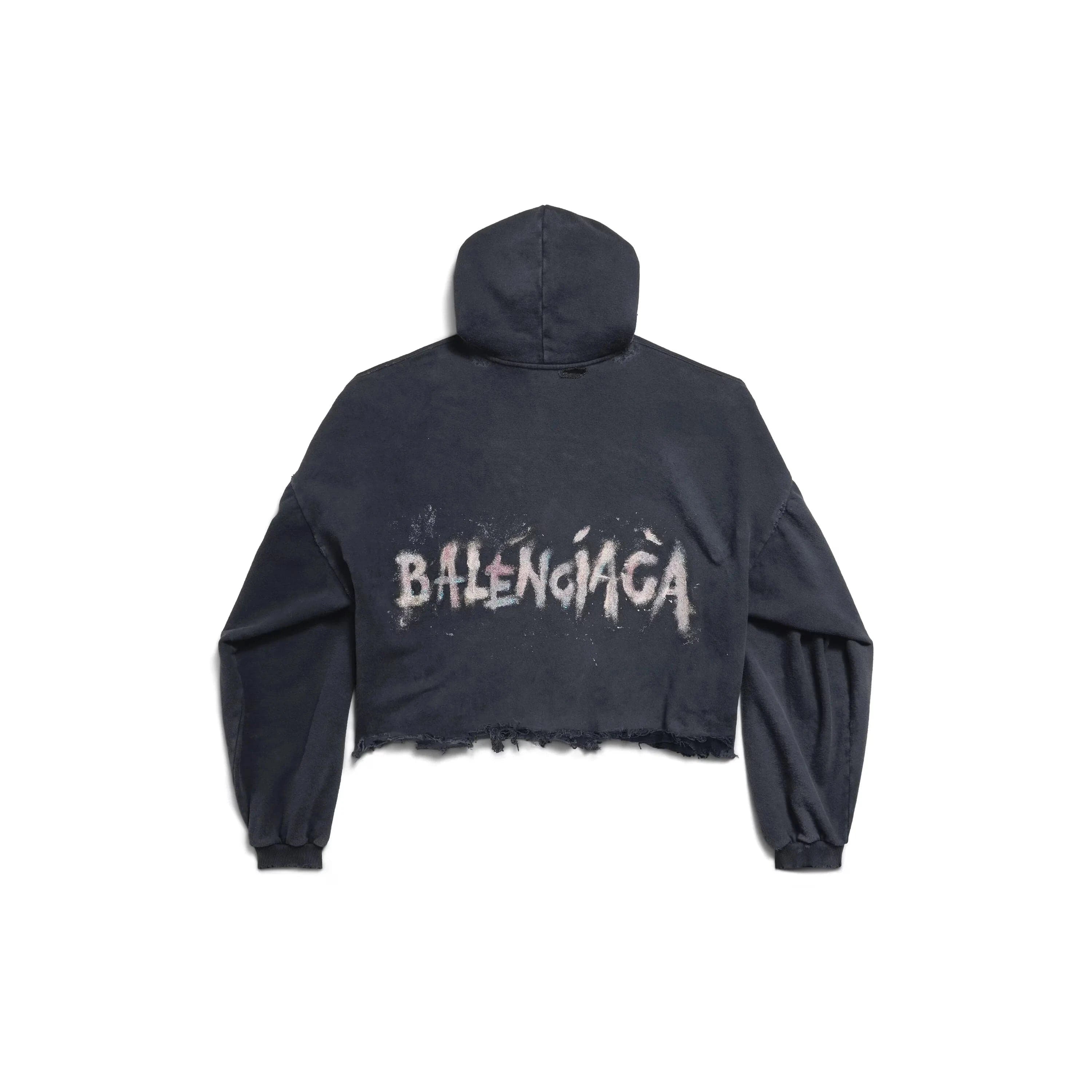 Balenciaga Nail Polish Cropped Hoodie