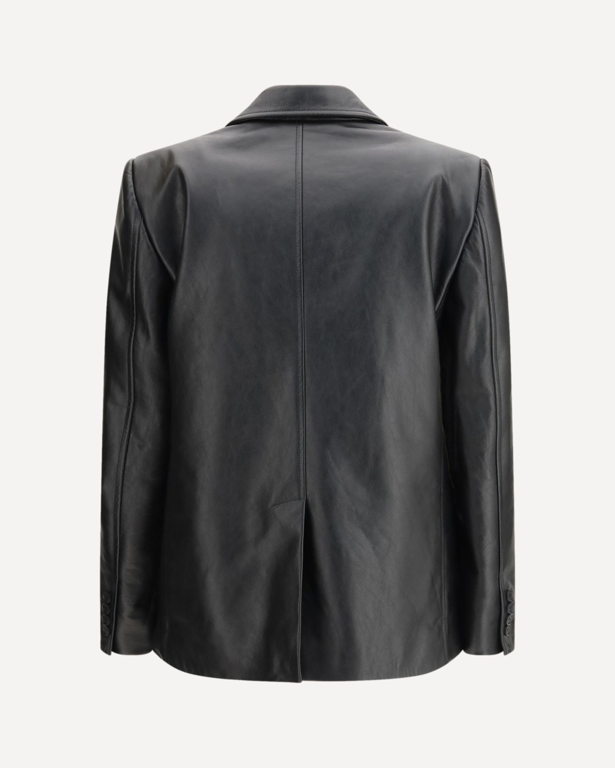 Balenciaga Single-Breasted Leather-Lapel Jacket - alternate view