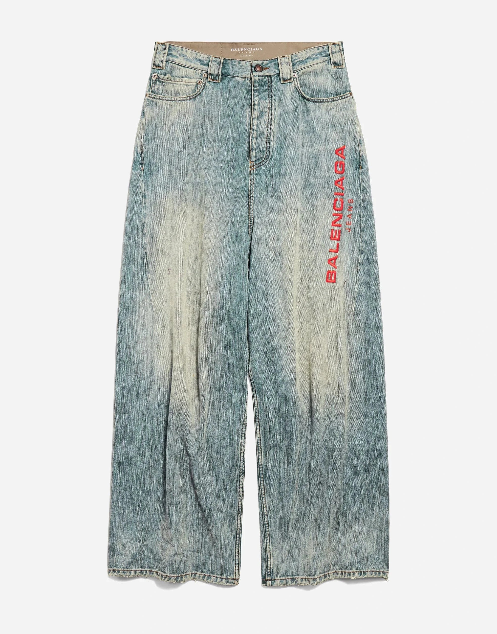 Balenciaga Stained Effect Baggy Jeans