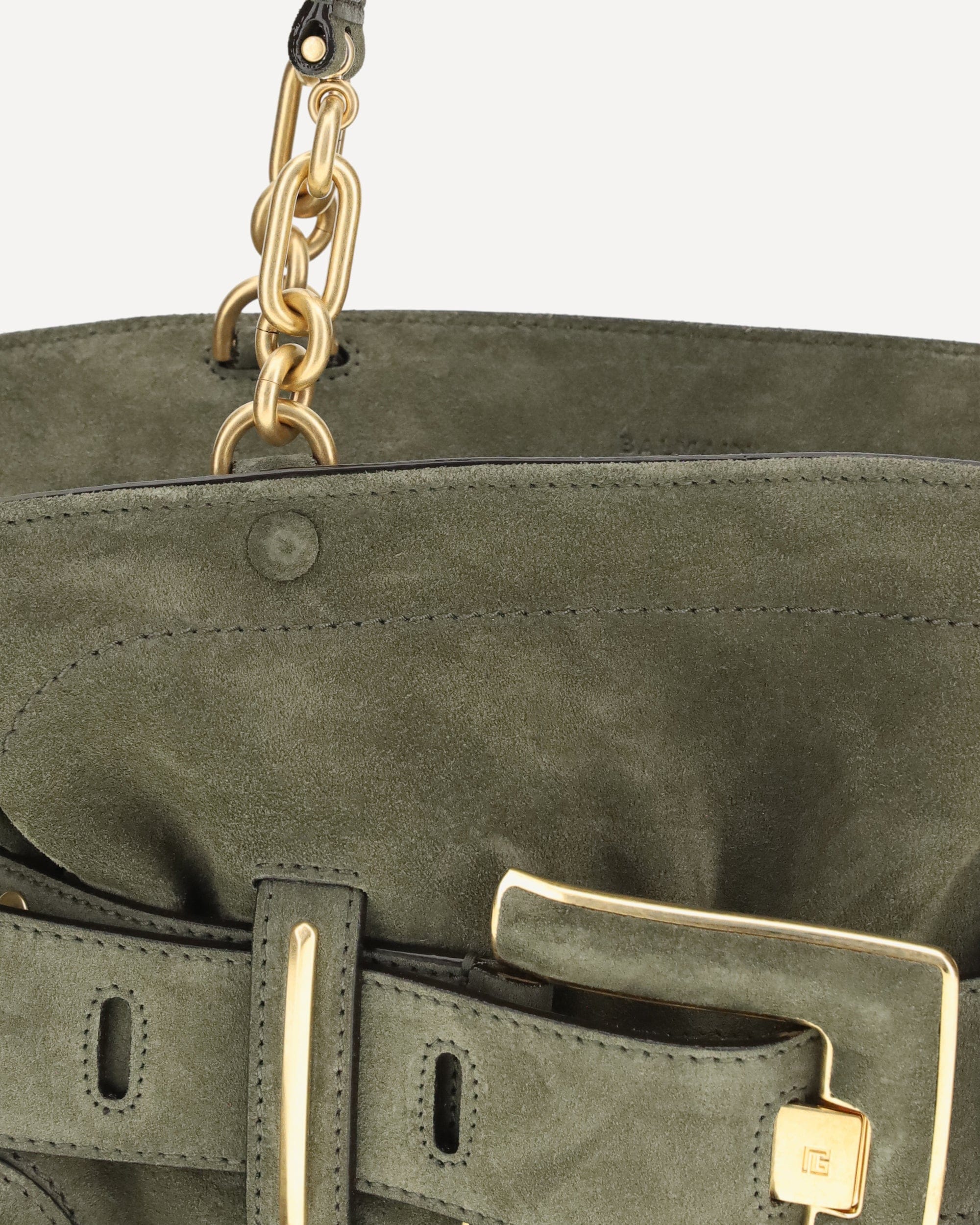Balmain Anthem Bag In Suede Leather