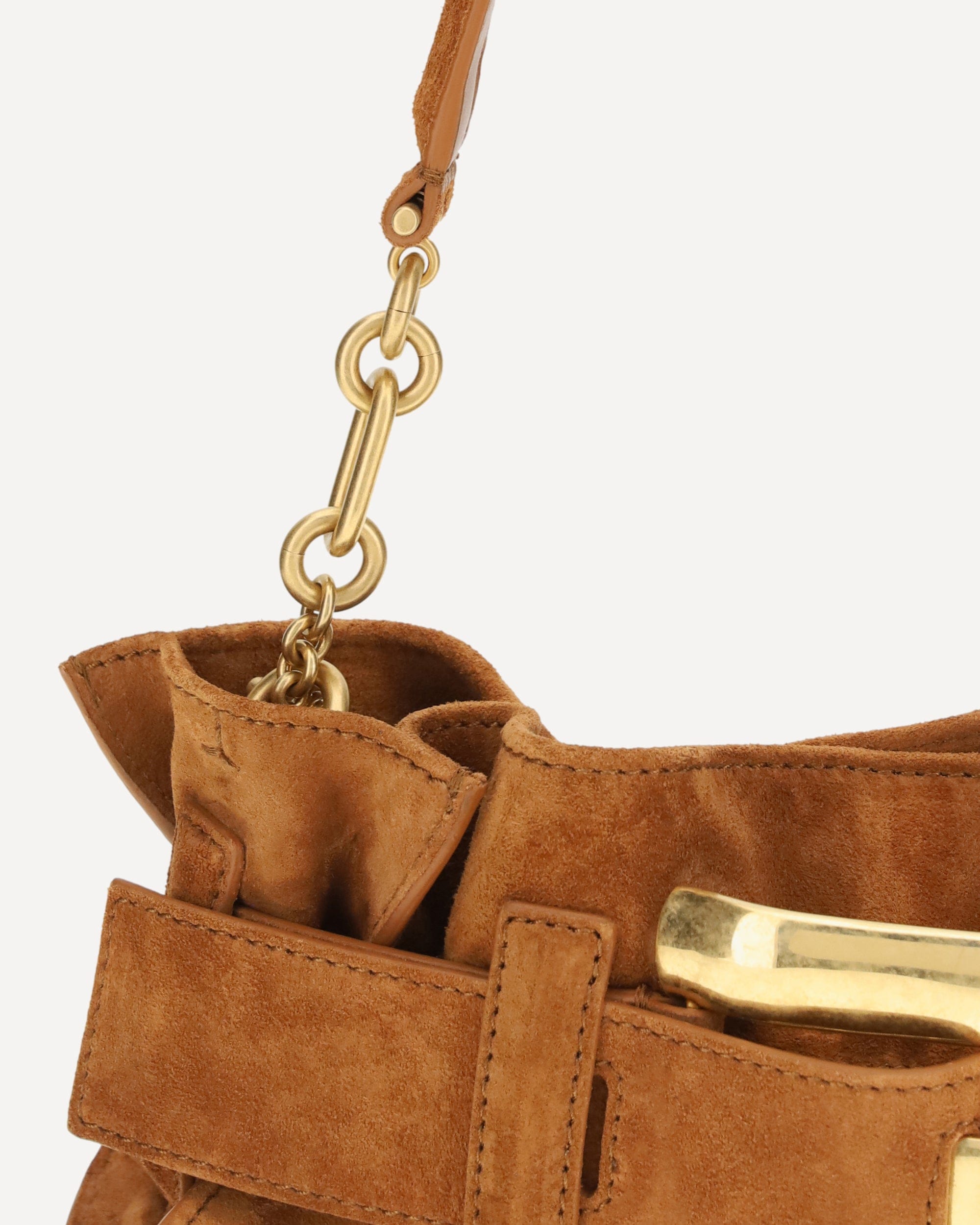 Balmain Anthem Mini Bag In Suede Leather