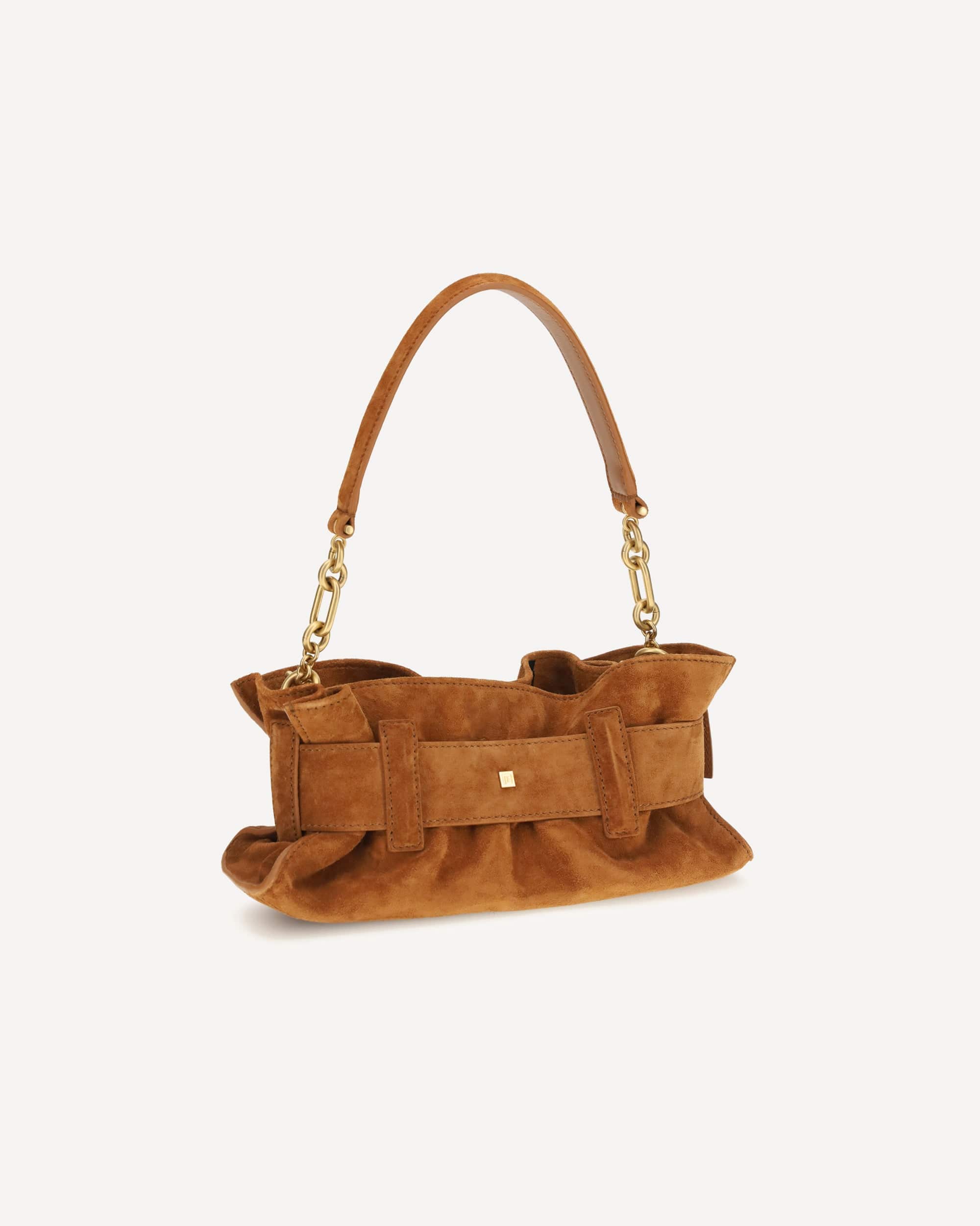 Balmain Anthem Mini Bag In Suede Leather