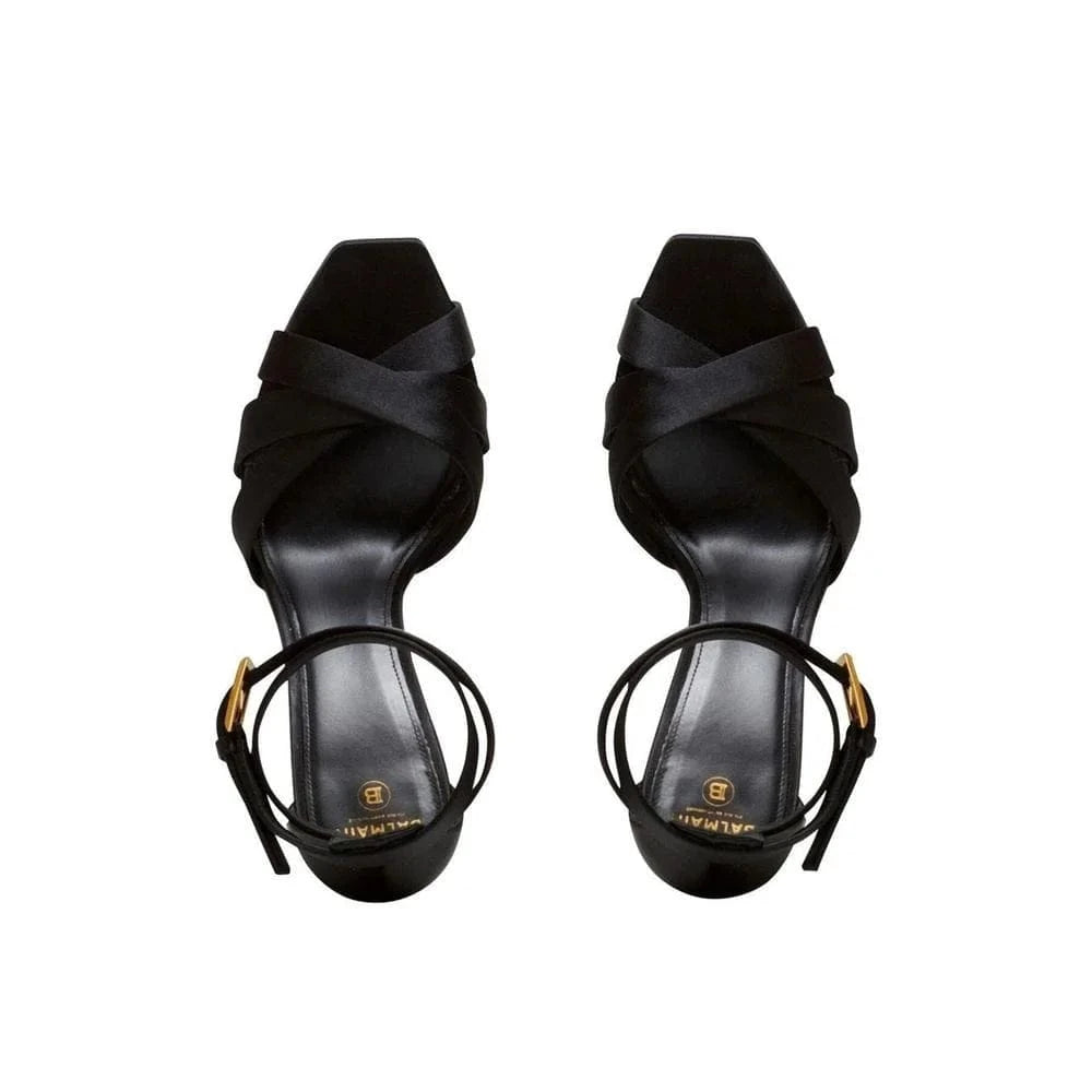 Balmain Ava 130mm Satin Platform Sandals