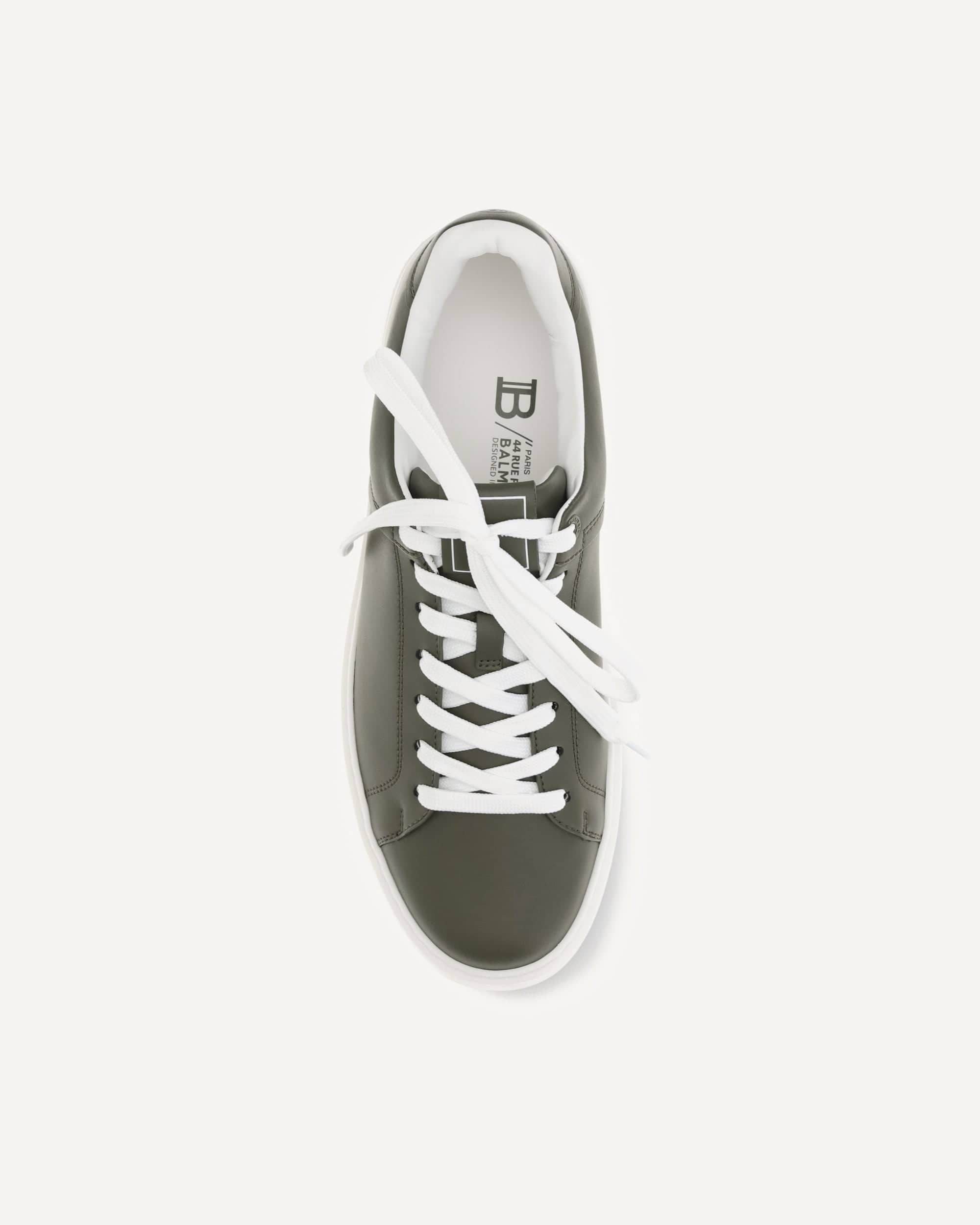 Balmain B-Court Sneakers In Calfskin Leather