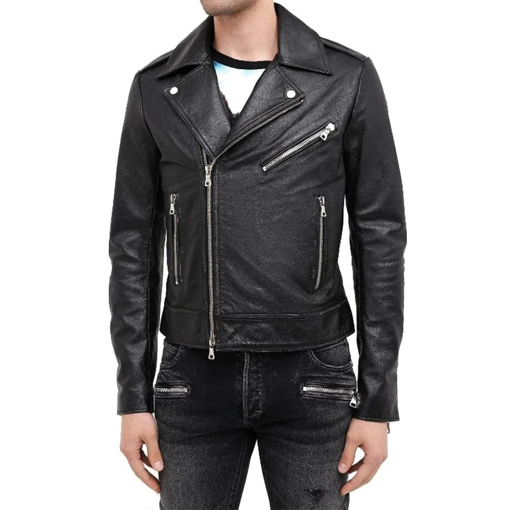 Balmain Classic Fit Zip-front Biker Jacket