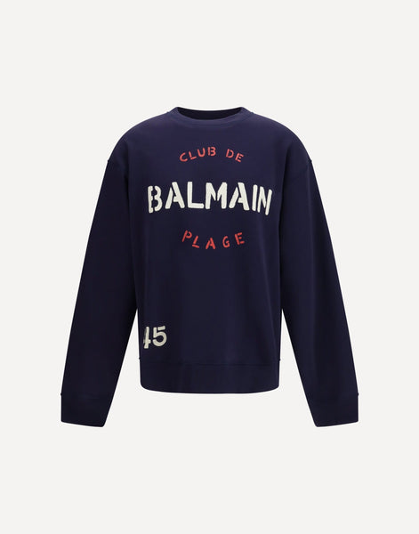 BALMAIN　バルマン　レリアン　タートルネック長袖カットソー　13+　青黒 Balmain Club Print Sweatshirt | Sendegaro