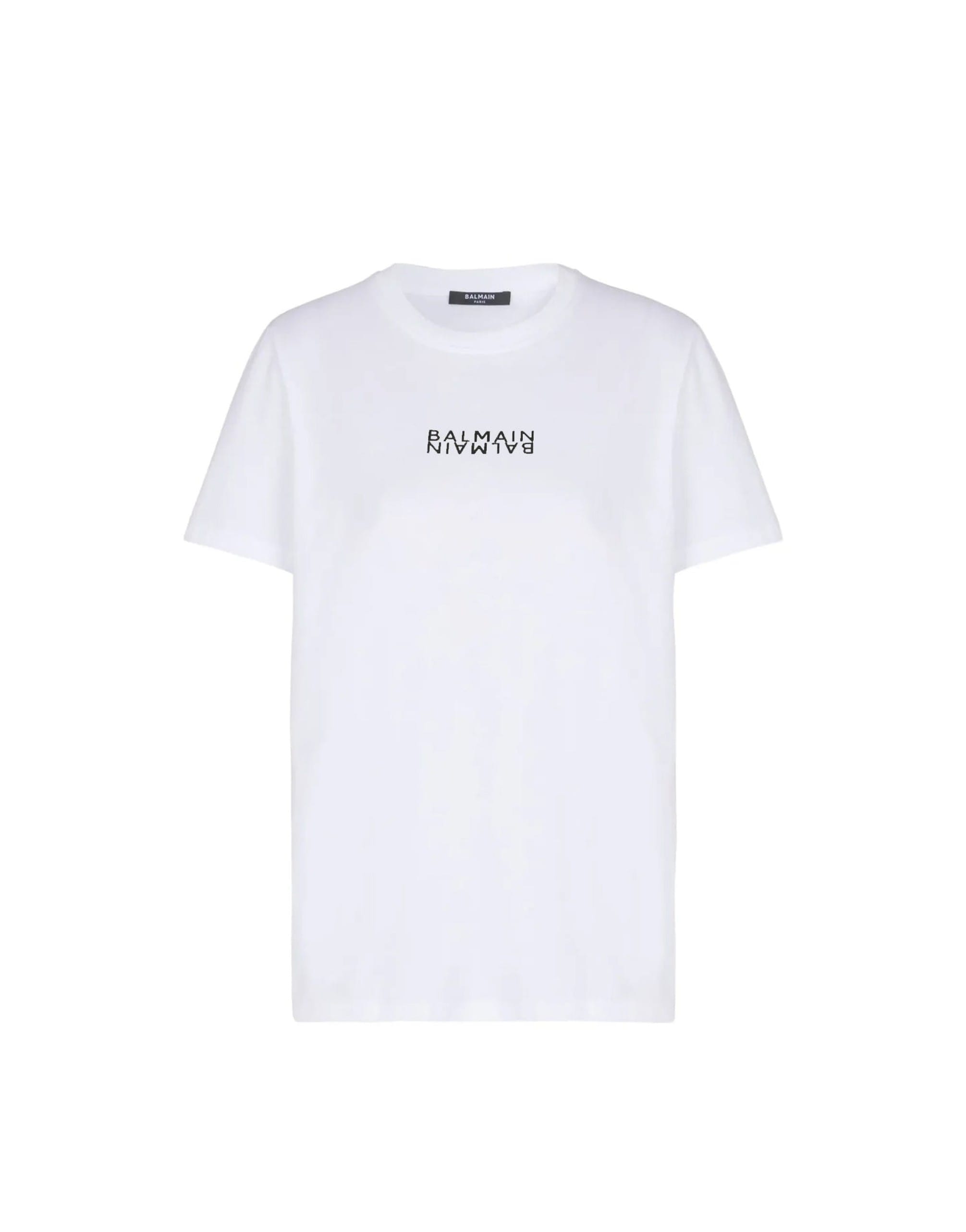 Balmain Cotton Contrast Logo T-Shirt