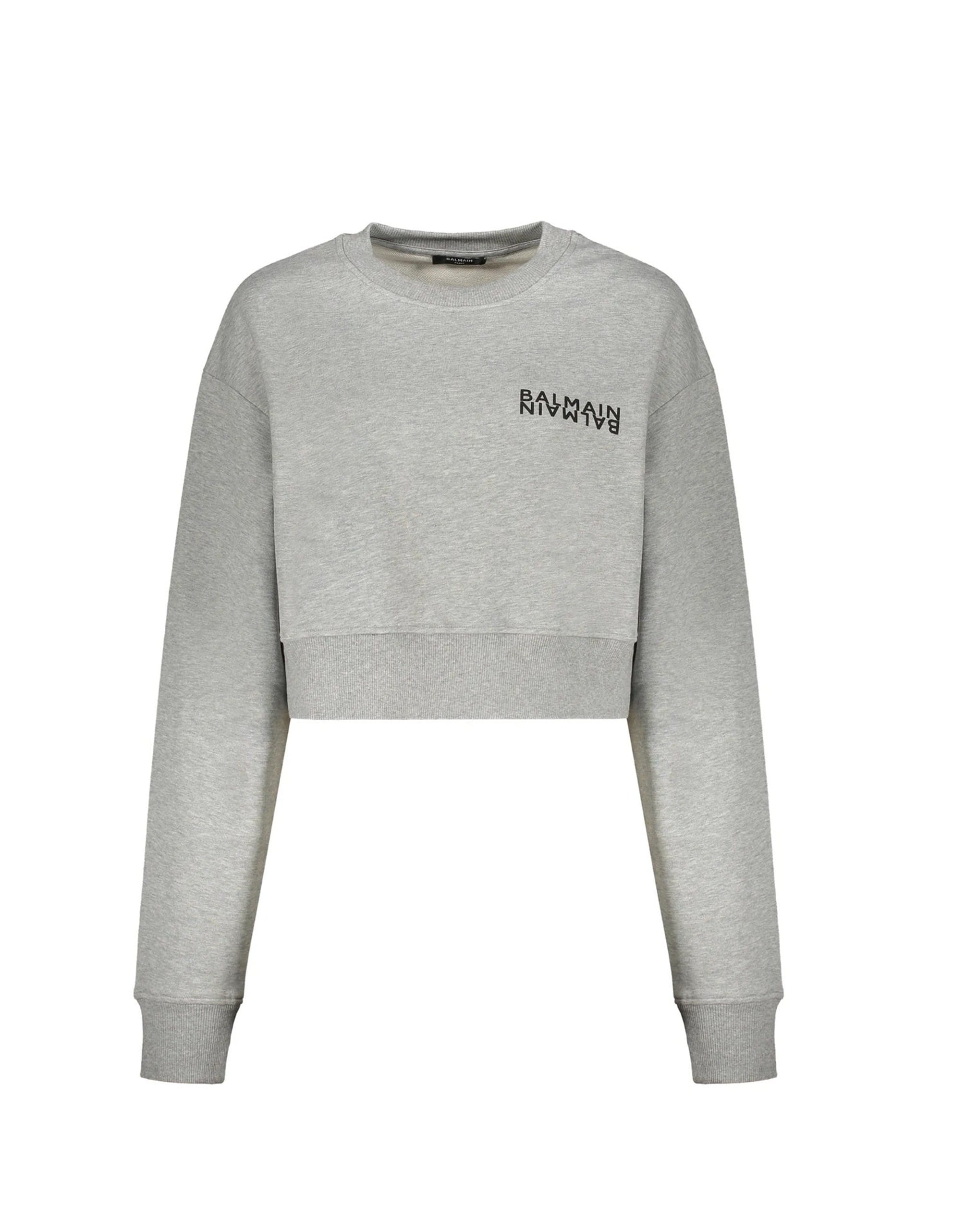 Balmain Cropped Logo Sweatshirt
