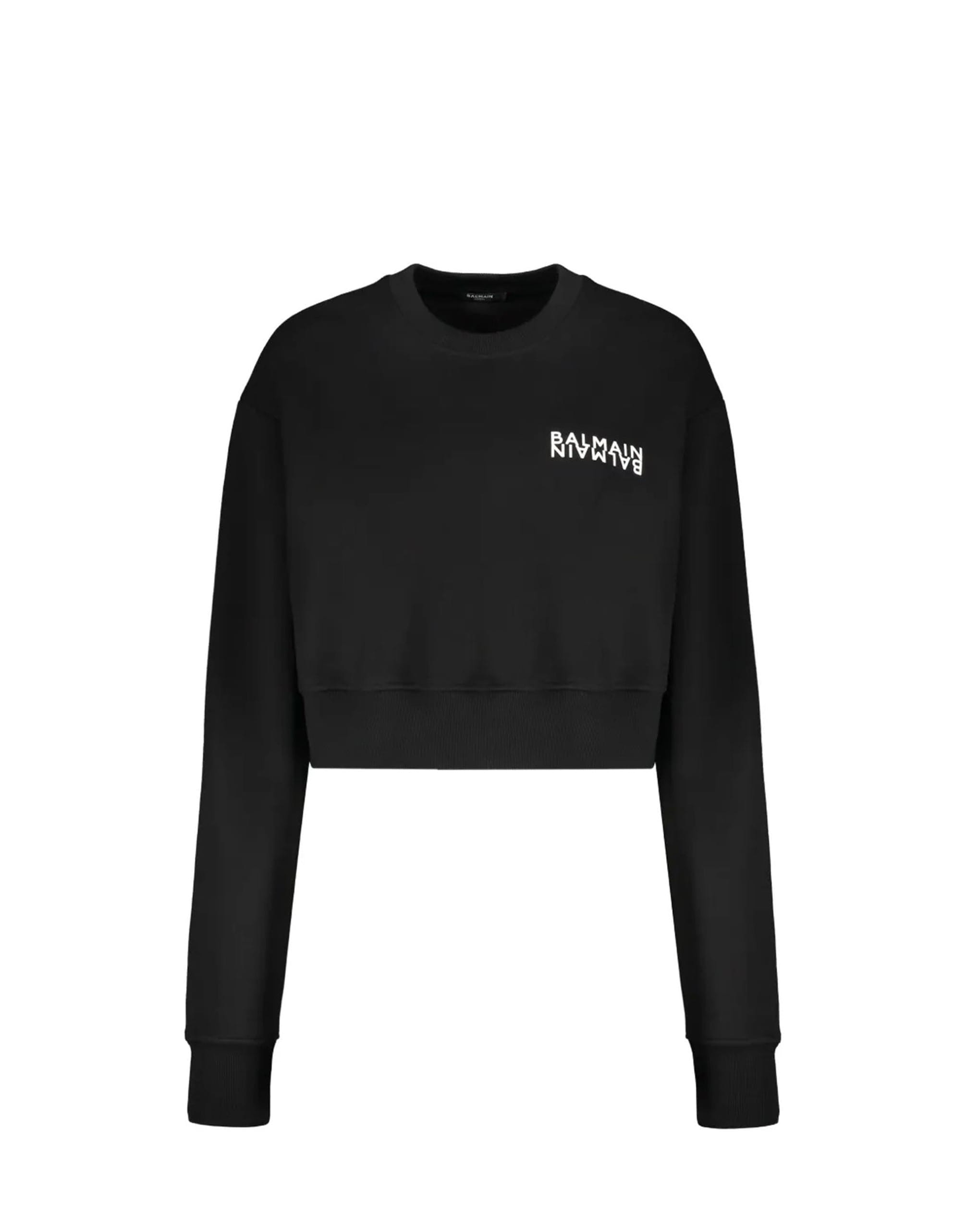 Balmain Cropped Logo Sweatshirt